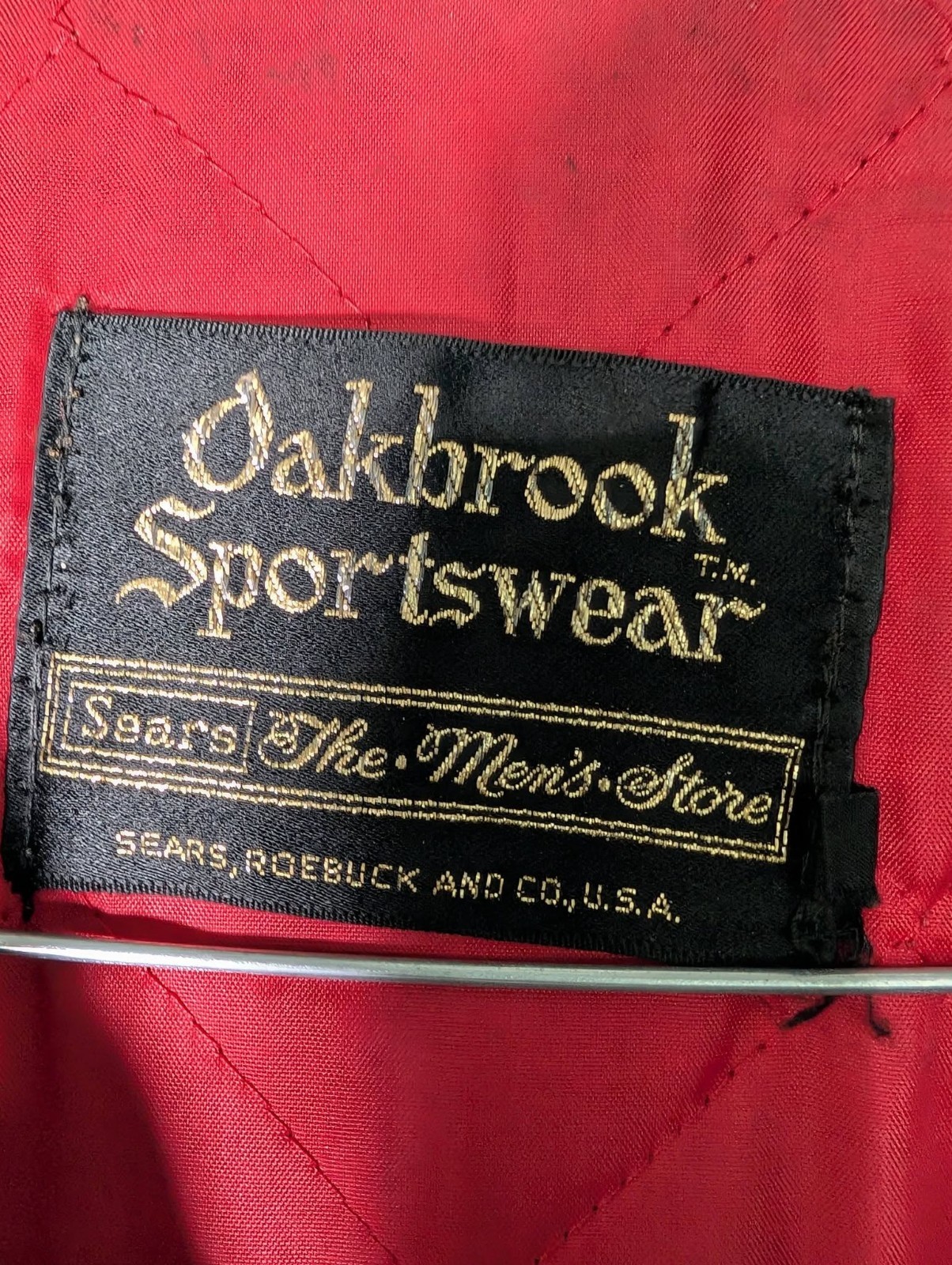 Vintage 1960’s Sears Oakbrook Black Leather Jacket Red Lining Size XL