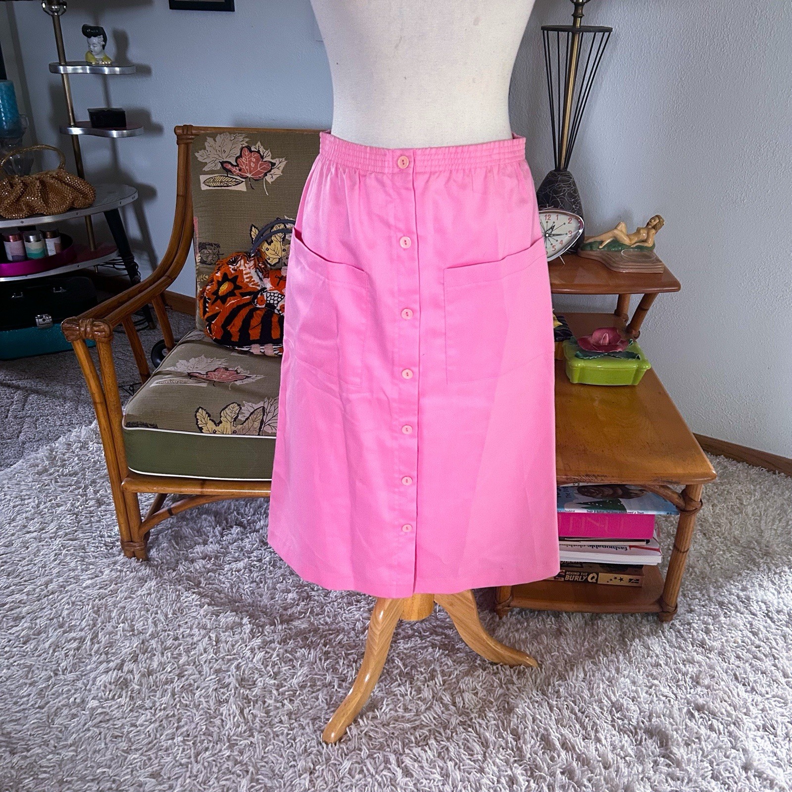 Vintage 1940s Style Skirt | Pink | A-line | M | 40s 70s
