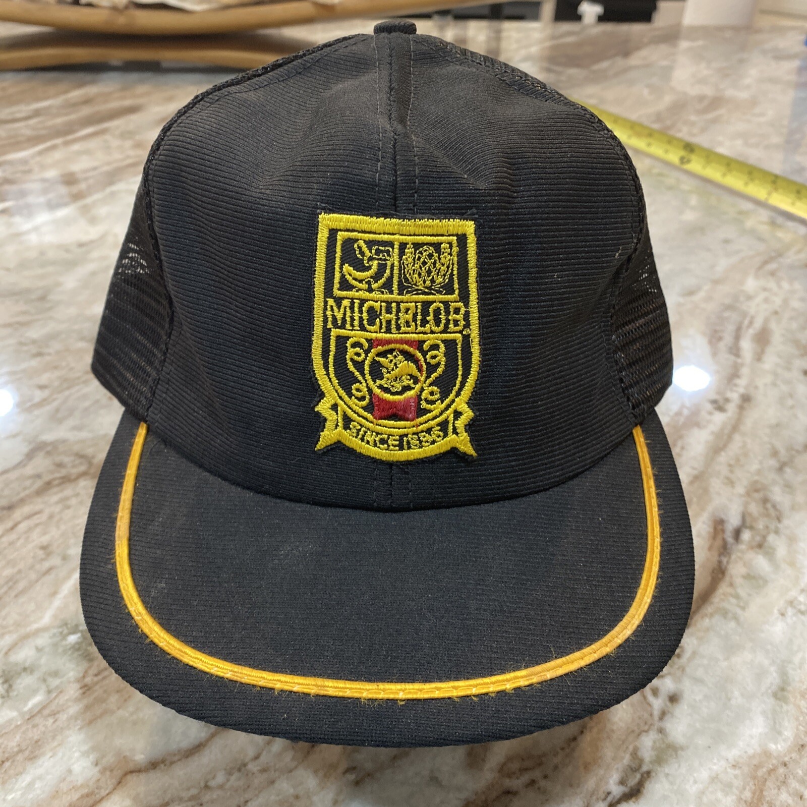 Vintage Michelob Since 1896 Cap Hat Trucker Snapback Black & Gold USA