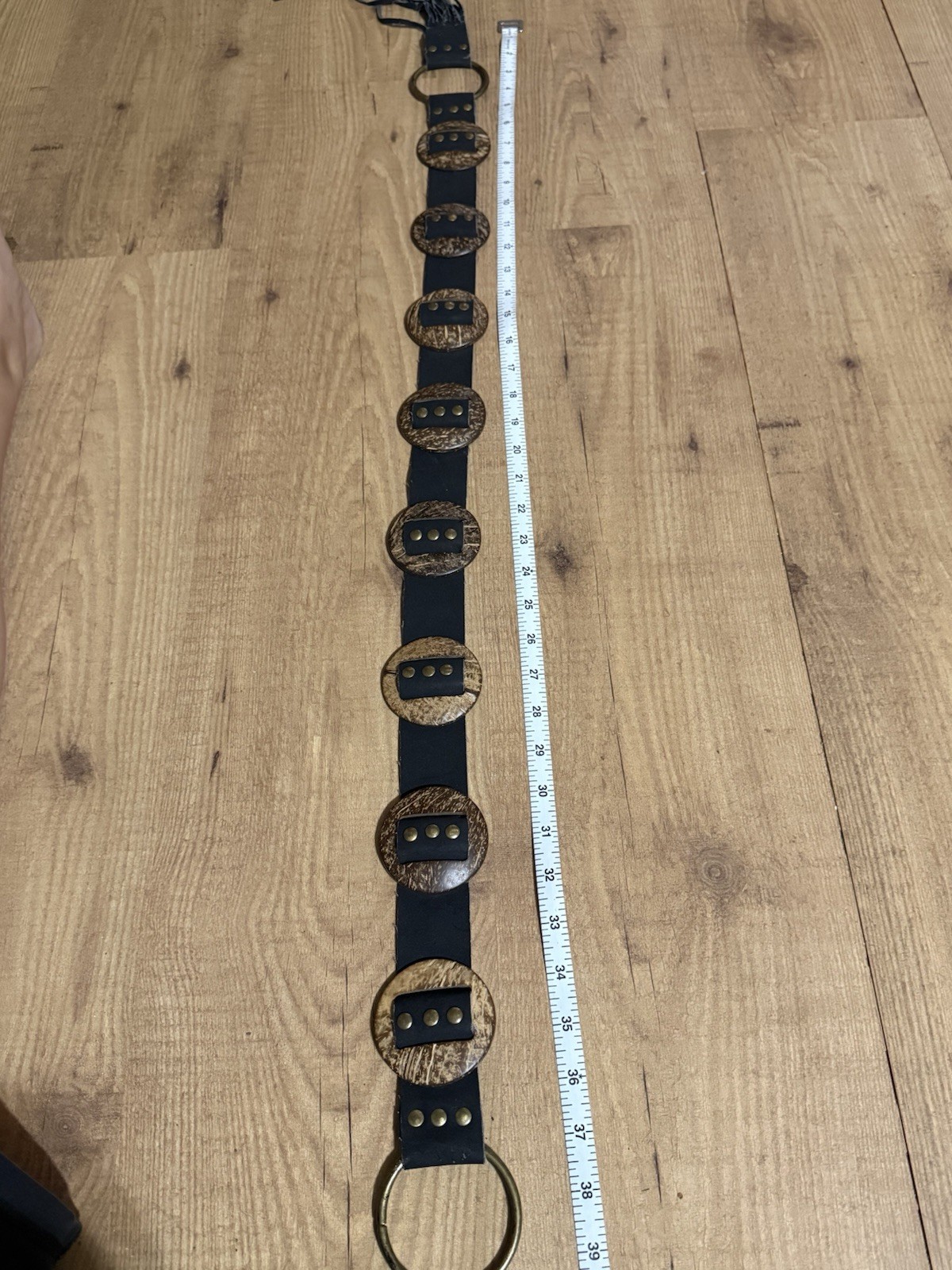 Vintage Leather And Metal Belt