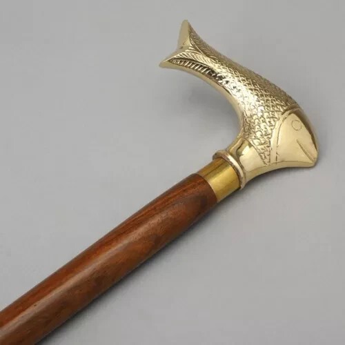 Handmade Victorian Brown Finish 3 part of wooden walking stick For X mas gift