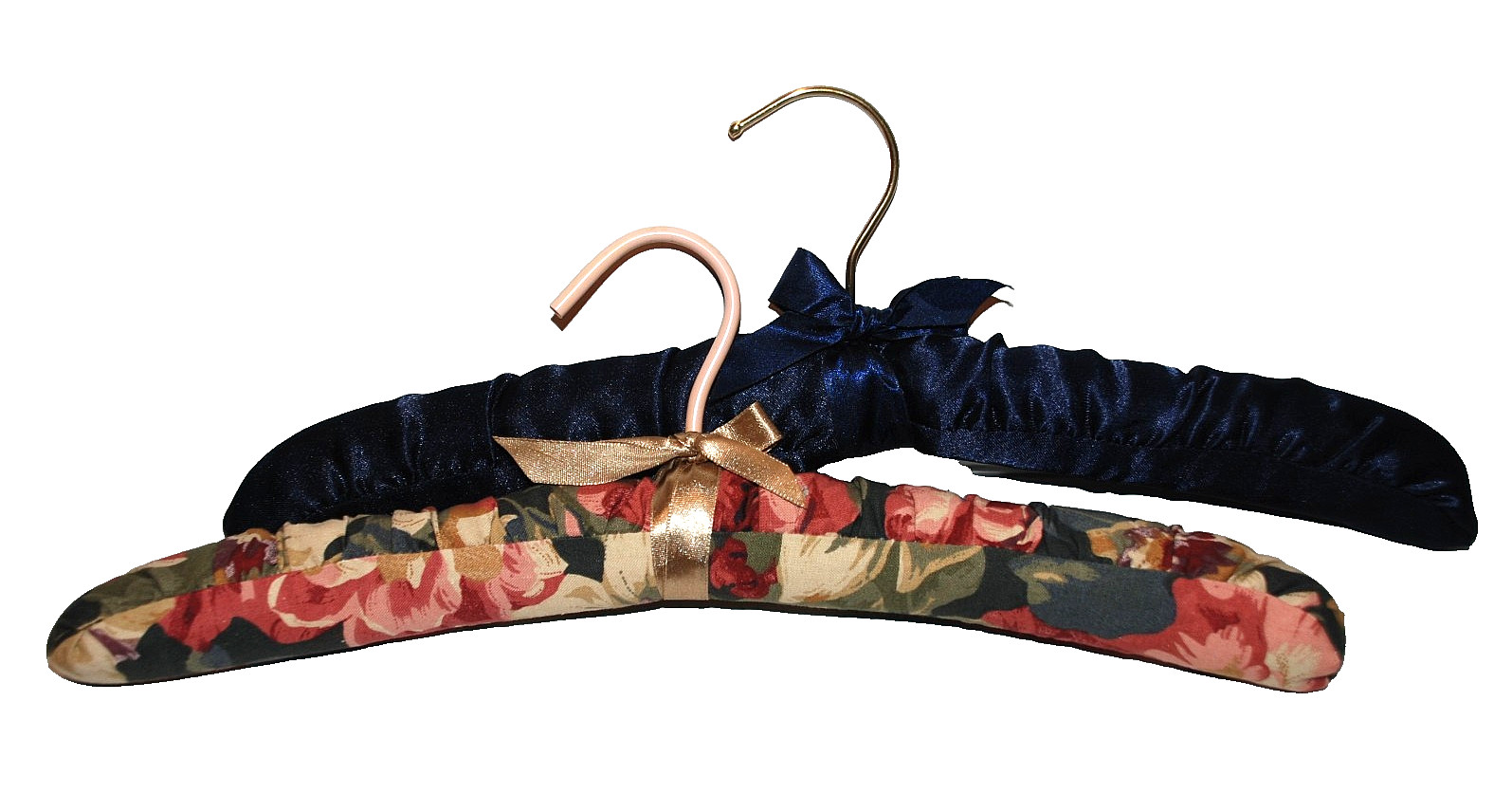 Satin Fabric Padded Lingerie Clothes Hangers Ribbon Unbranded Set of 8 Vintage
