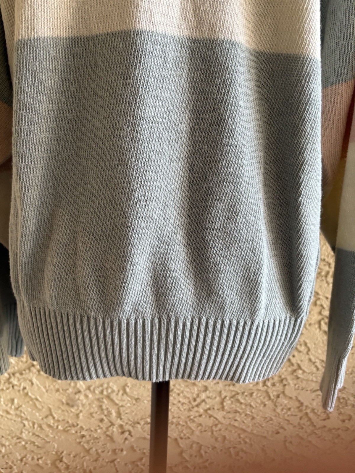 Vintage Women Sweater Como Layered Academia Cream Multi Color Crew Made Italy
