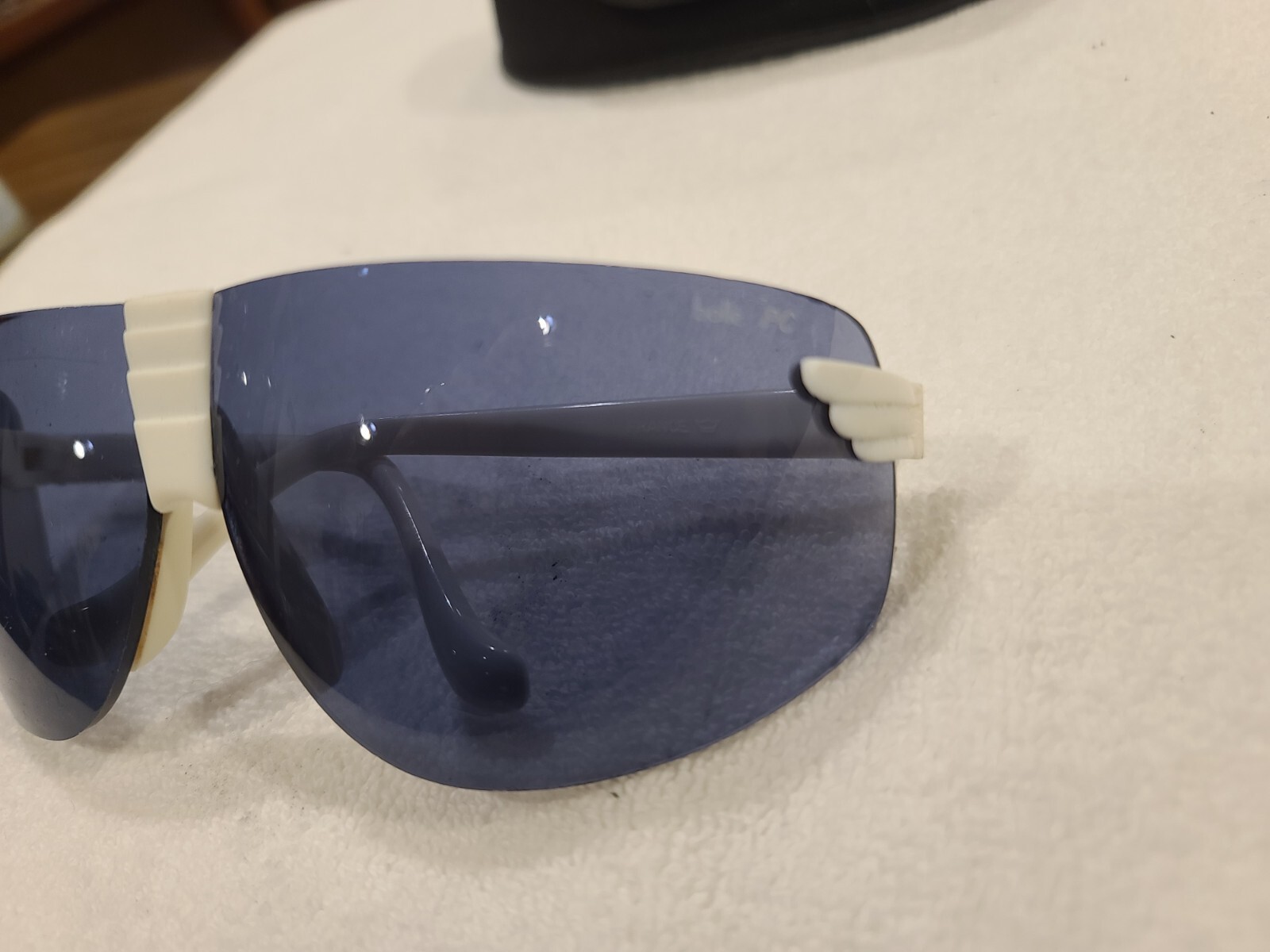 Vintage Bolle Countour Spectra PC 80s White Sunglasses France