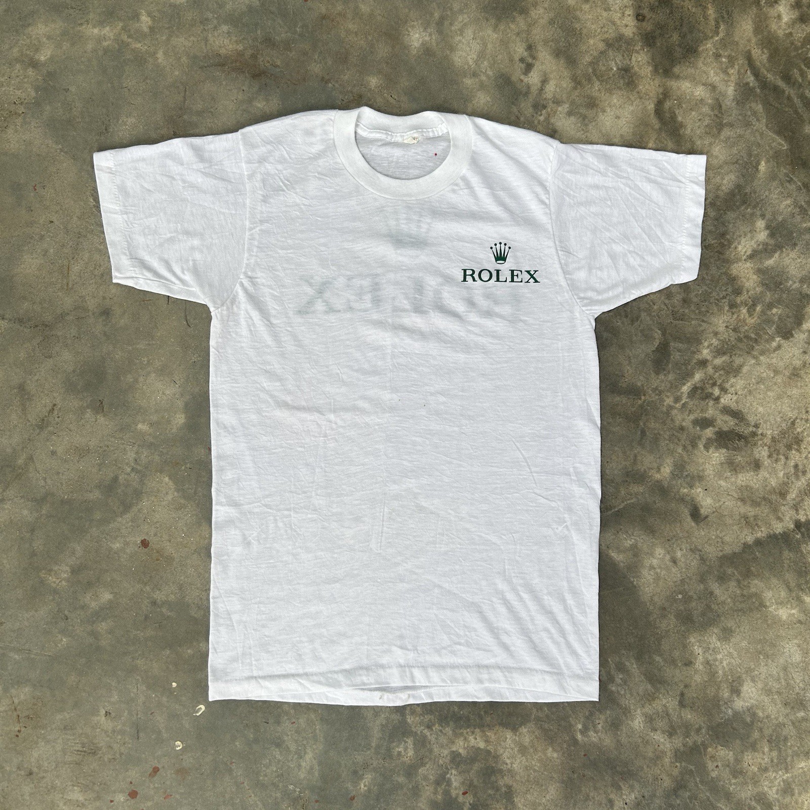 Vintage 80s ROLEX Crown Logo Double-Sided Single Stitch T Shirt USA Size M