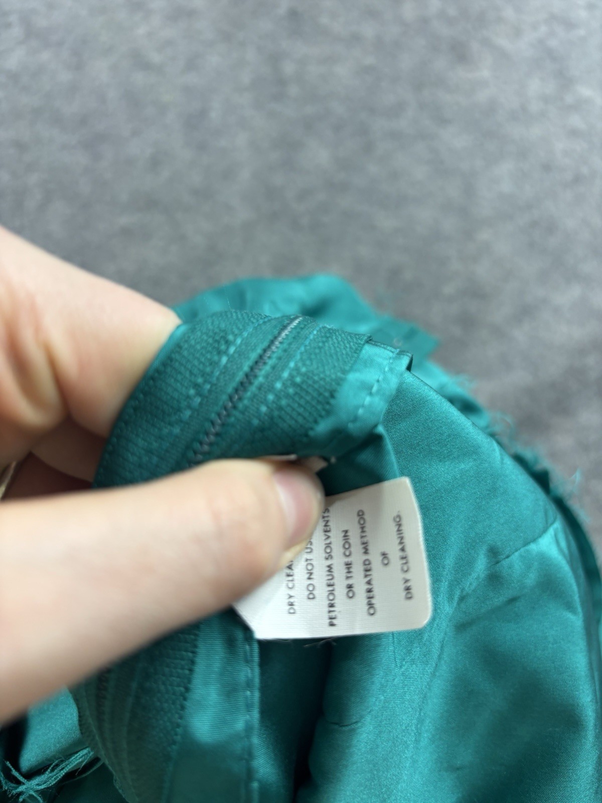 VTG 80s Taffeta Drop Waist Asymmetrical Prom Bridesmaid Dress Green Womens 8 SEE