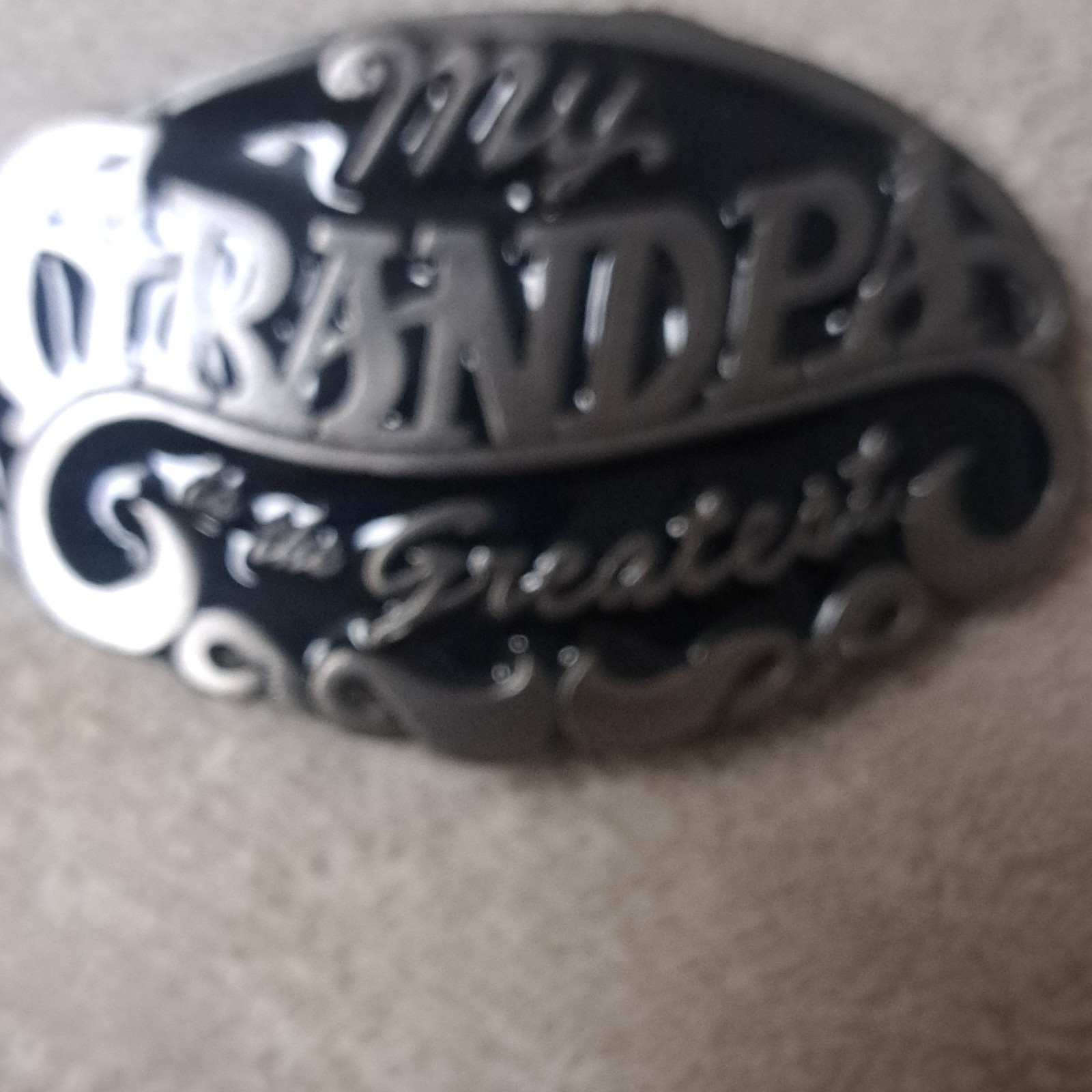 C+J Inc. 1990 My Grandpa is the Greatest Belt Buckle Metal Letters Theme
