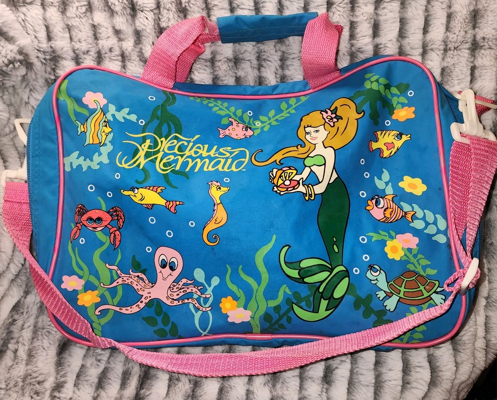Vintage Precious Little Mermaid Overnight Shoulder Bag/Purse Suitcase Bag 80s90s