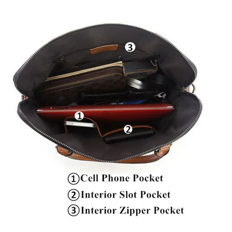 Color: Red – Oyixinger New 100% Genuine Leather Briefcase For Woman 14 inch Lapt