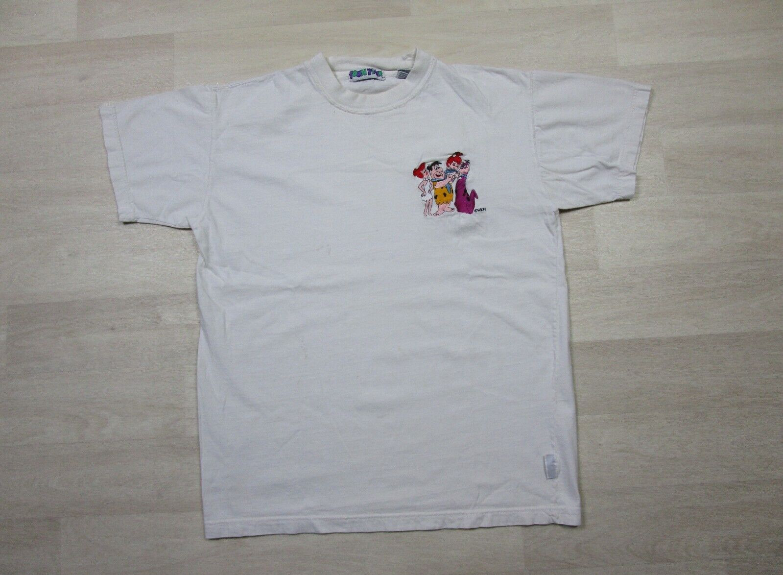 Vintage Flintstones T-Shirt Men’s Sz (M) Embroidered T Shirt Toon Time Fred Dino