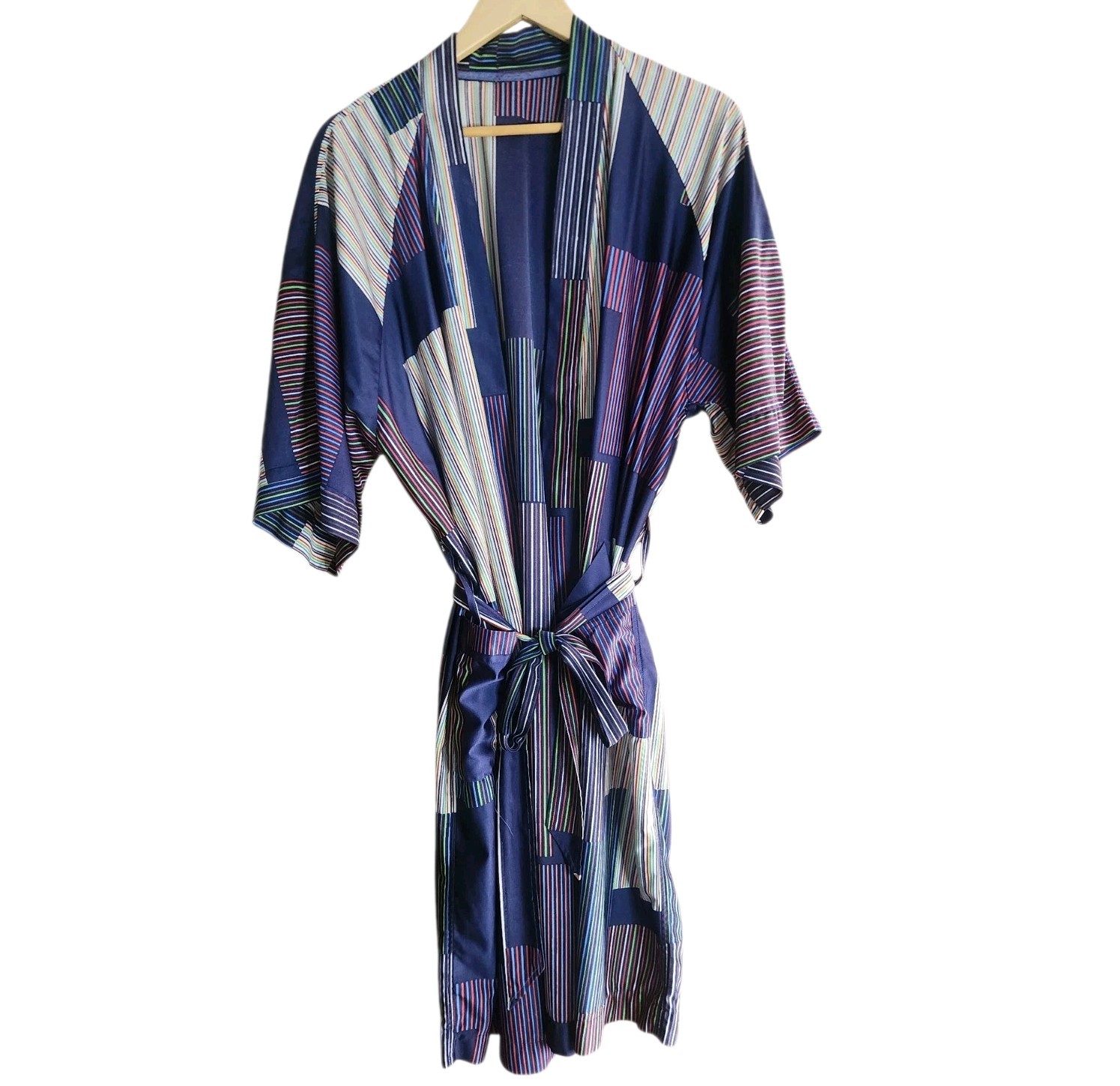 Vintage Mr Teri California Men’s Mod Robe Striped Colorful 70s Lightweight