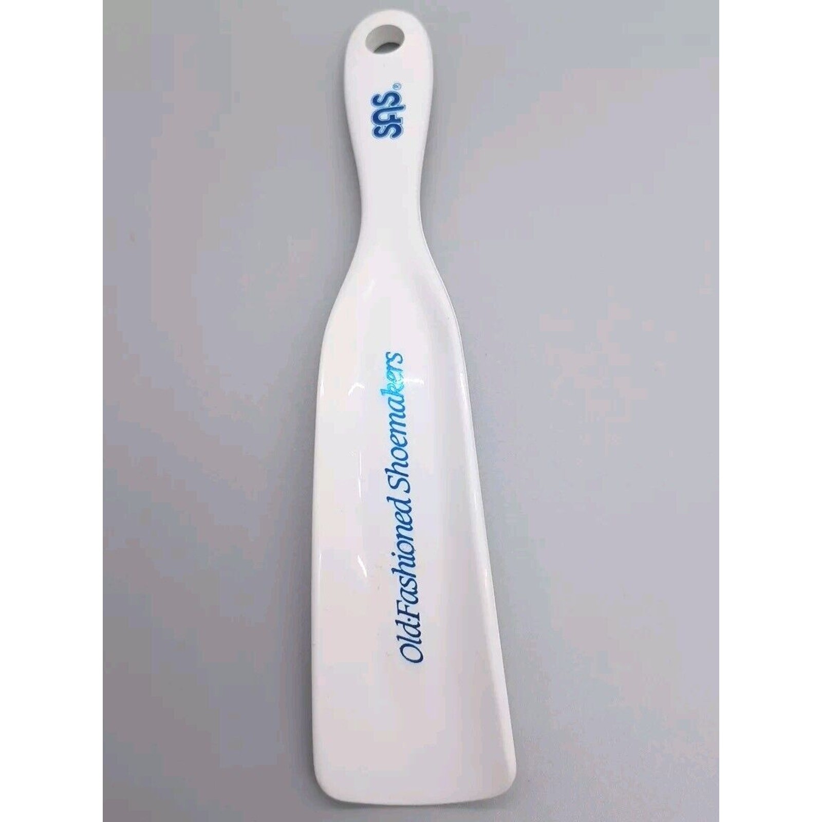 Vintage Old Fashioned Shoemakers SAS Advertising Shoe Horn 7″ Plastic USA White
