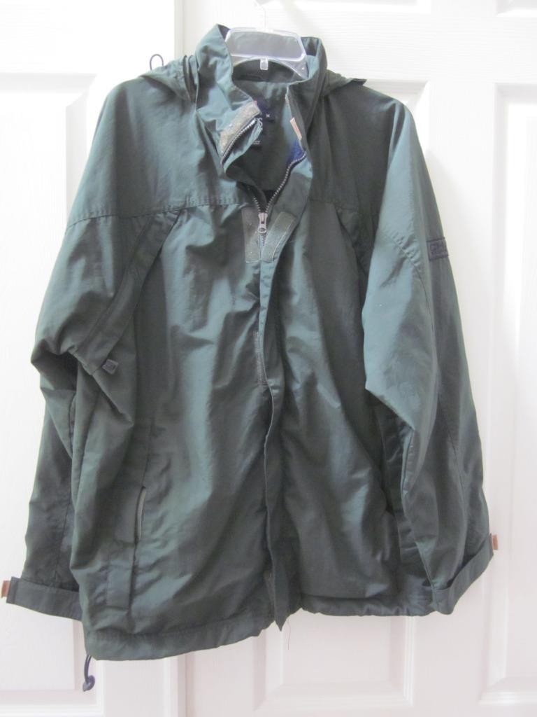 VTG 90’s CHAPS RALPH LAUREN Olive Zip Front Hoodie Windbreaker Jacket Sz M