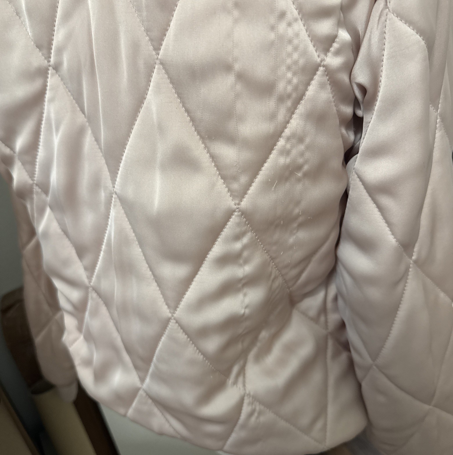 Vintage Classic Coach Quilted Bomber Style Jacket Womens -Small -Soft Pink