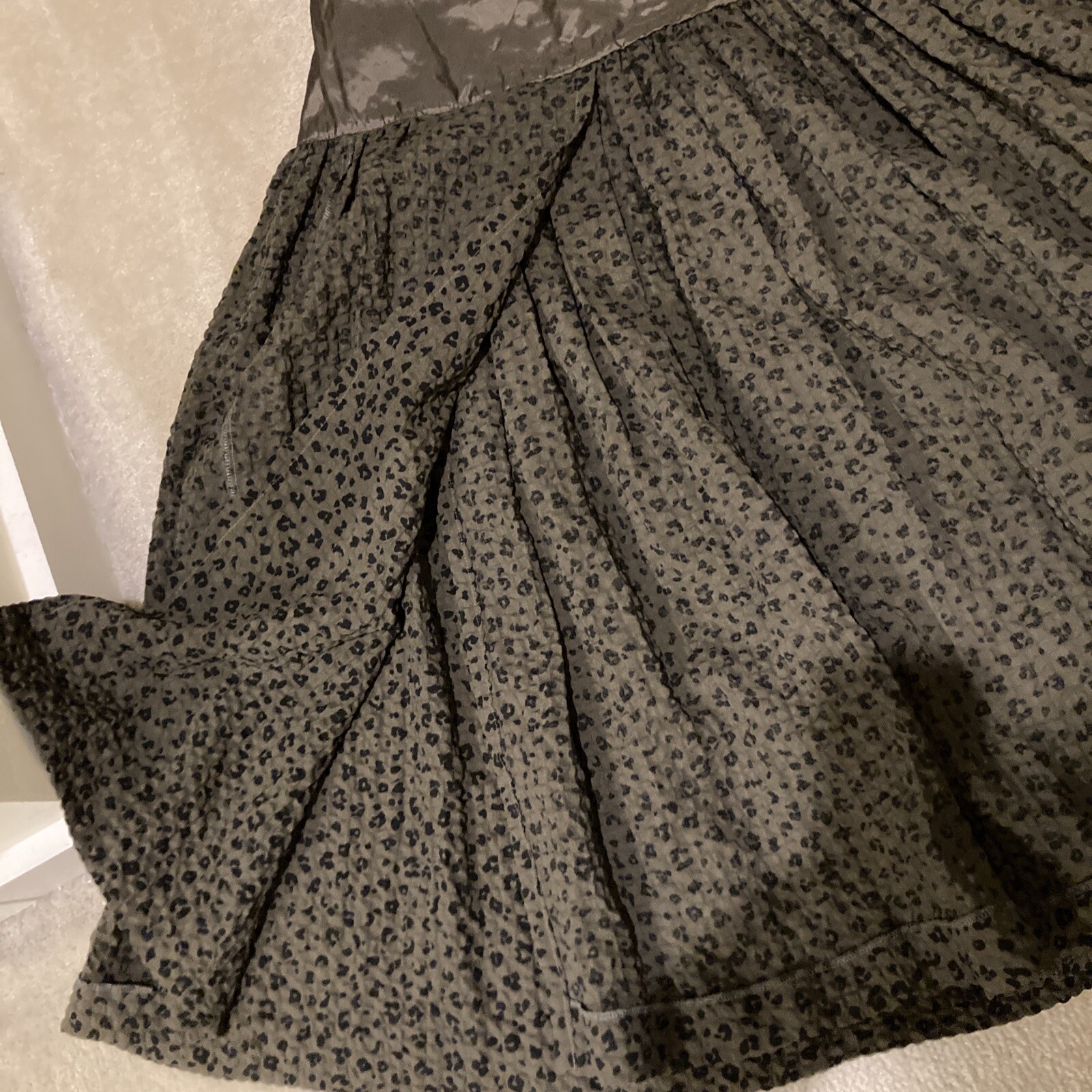 Vintage Escada Skirt olive & black Maxi Size 36 wool feels like cotton