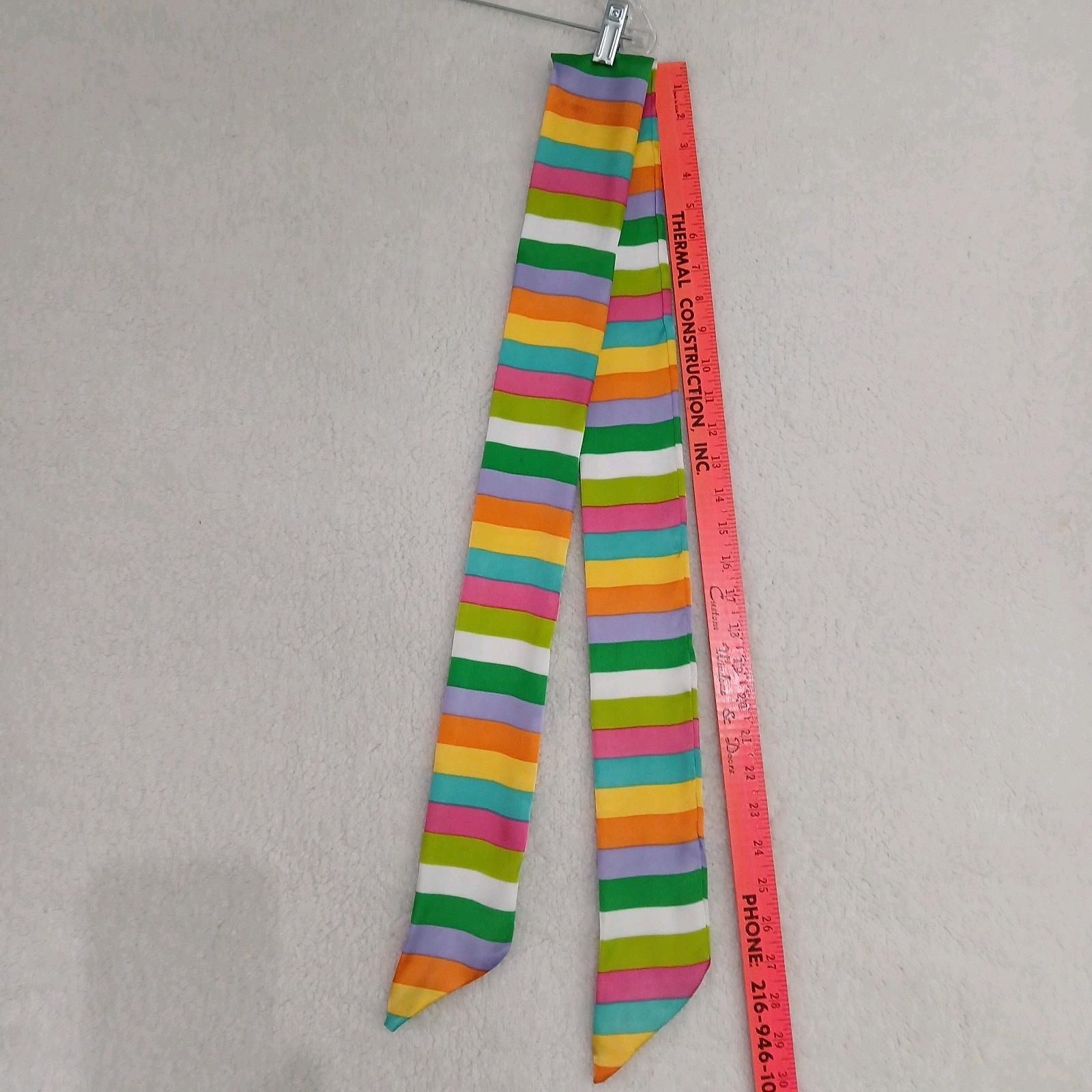 VTG Scarf Thin Colorful Stripe Purse Wrap Accessory 3″x 60″
