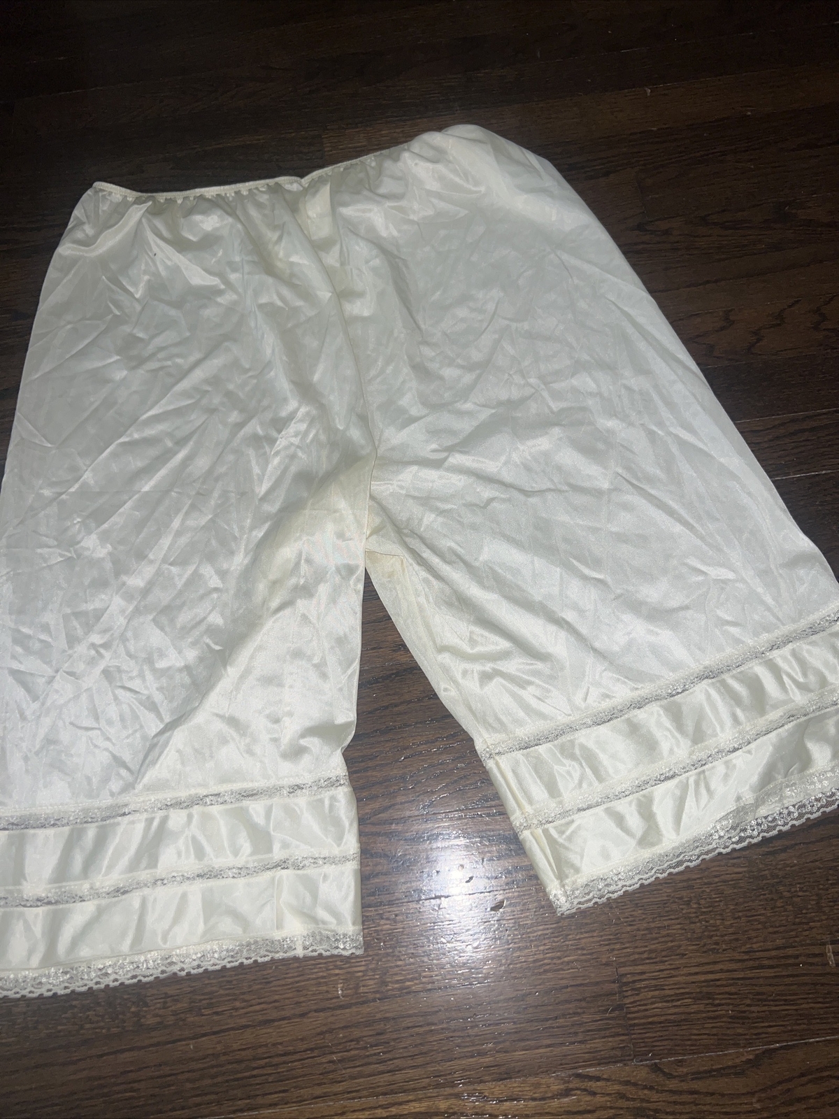 Vtg Adonna Skirt Slip Shorts Size 2X Nylons Beige Lace Trim Sissy Petti Pants