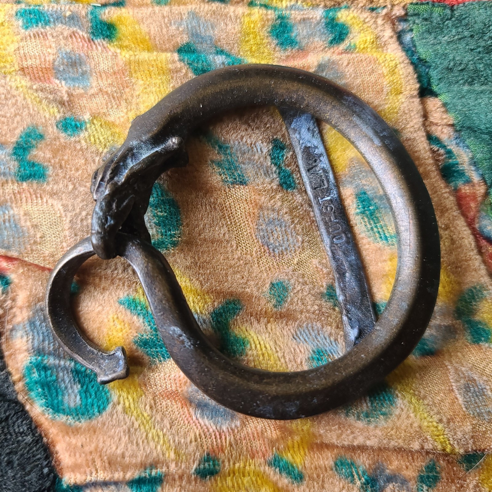 VTG Quest L.A. LA Dragon Belt Buckle Antique Bronzed Pot Metal Fantasy Cosplay