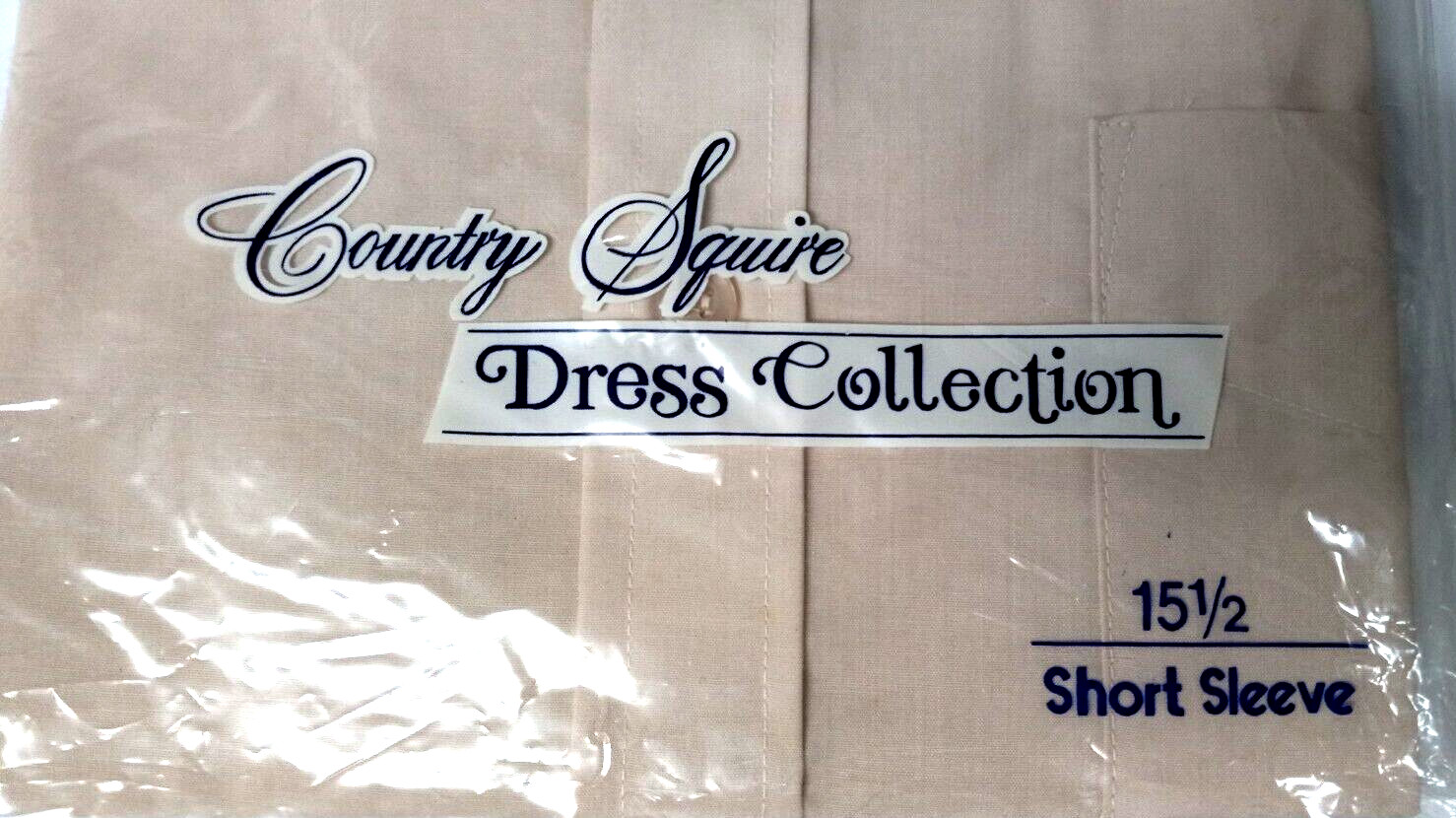 Vintage Country Squire Men’s Short Sleeve Shirt Dress Collection Size 15 1/2 Tan