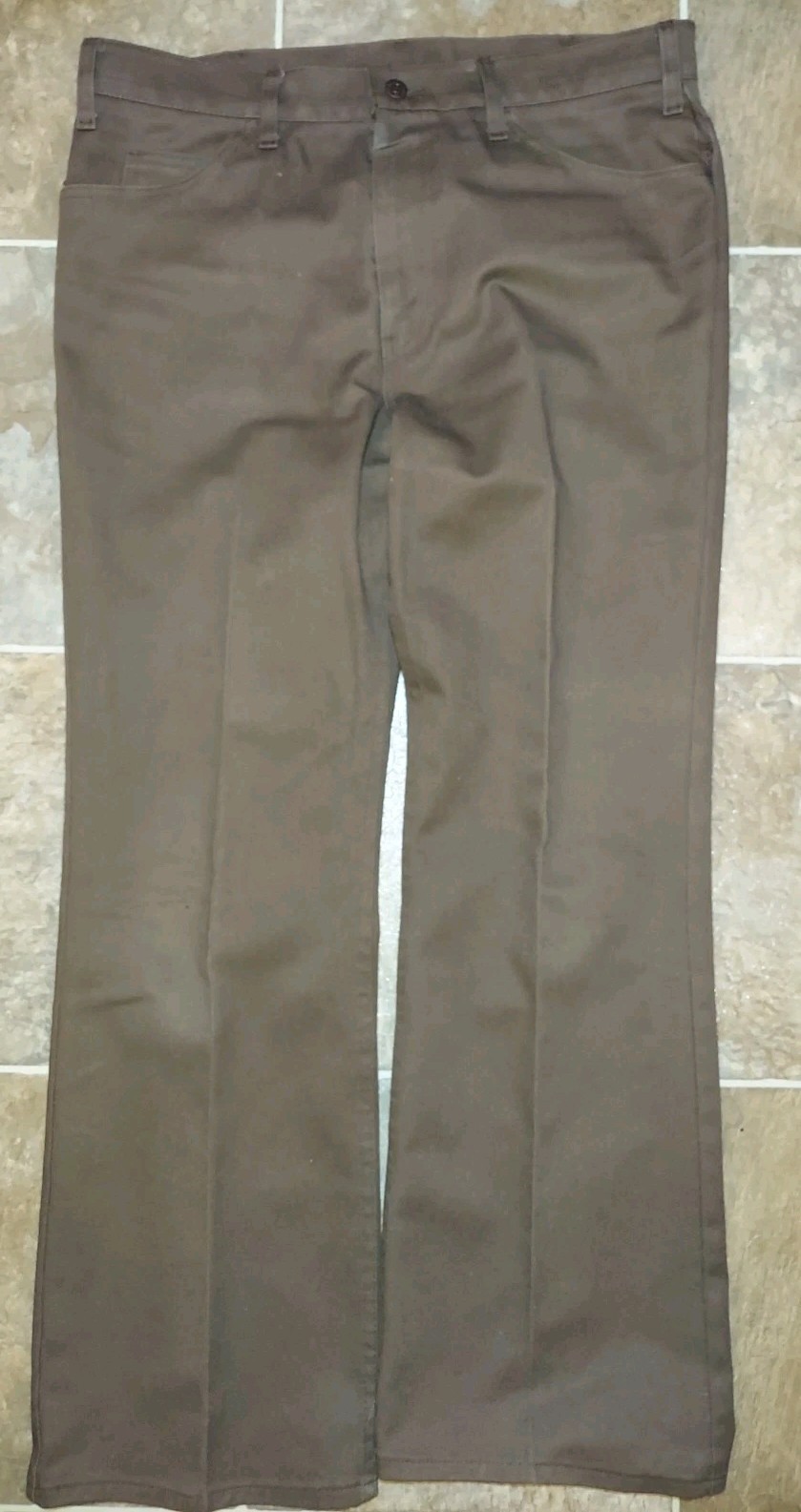 Vintage Levi’s Sta Prest Pants Men’s Fit 36×30 Brown Pleated Trouser 70s GUC