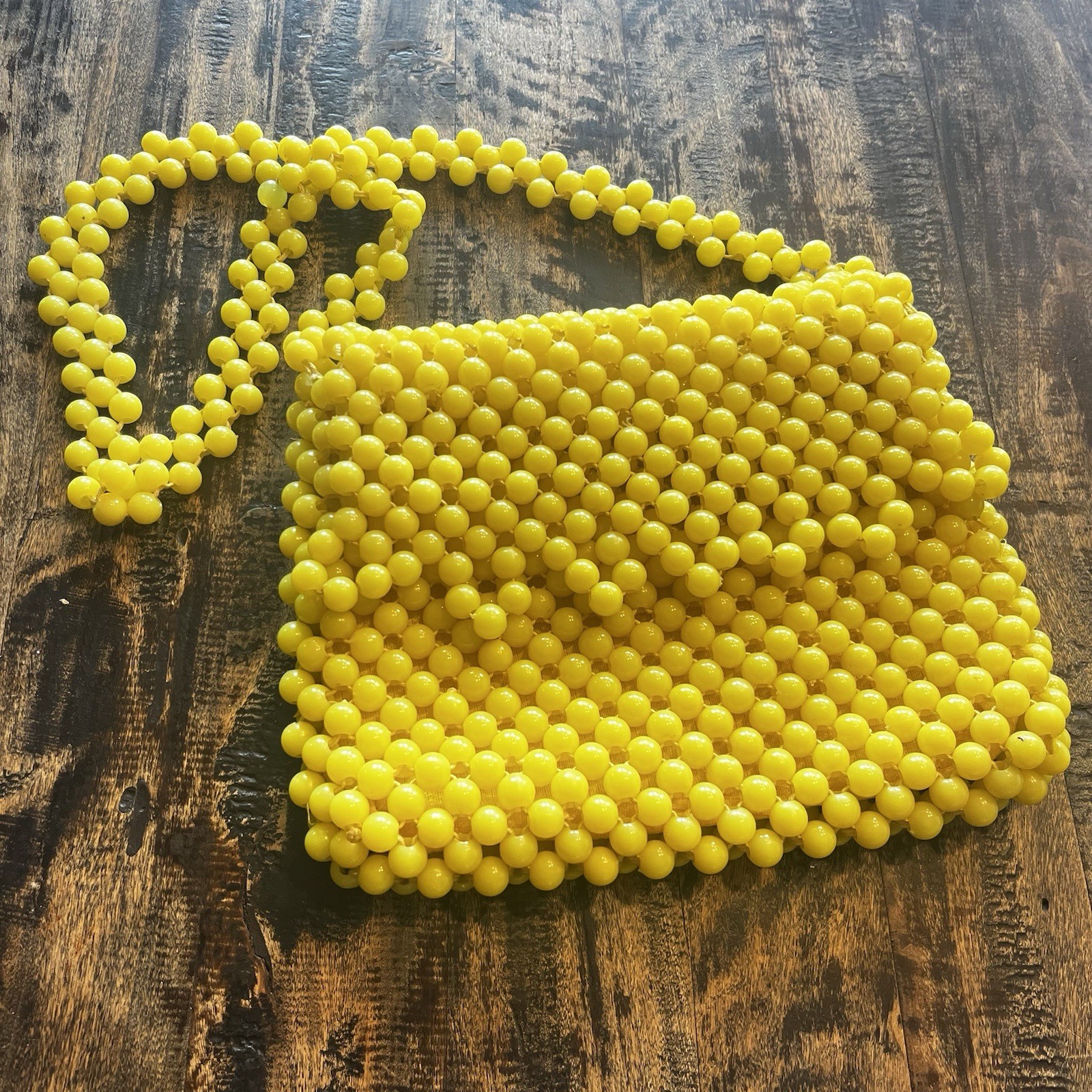 Ritter 1960’s Handbag By It’s In The Bag Italy Very Clean Yellow Beads