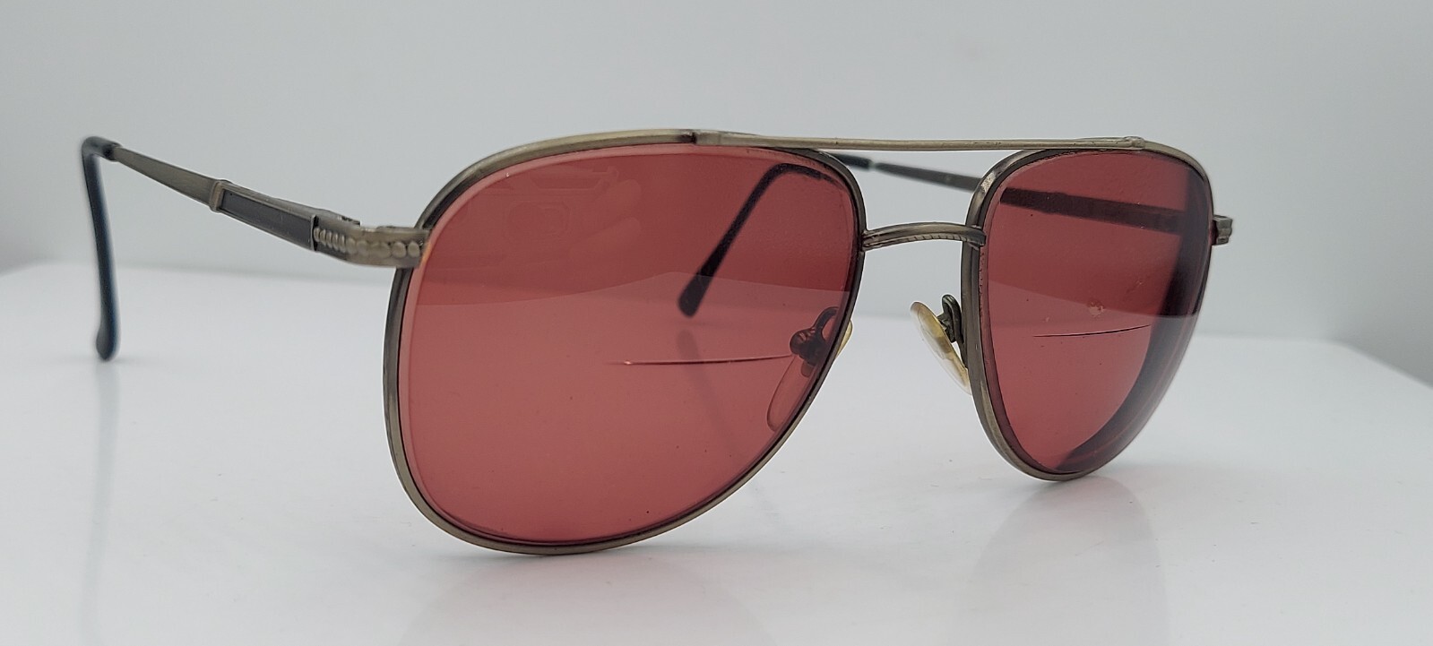 Vintage AO Safety Gray Pilot Metal Sunglasses USA FRAMES ONLY