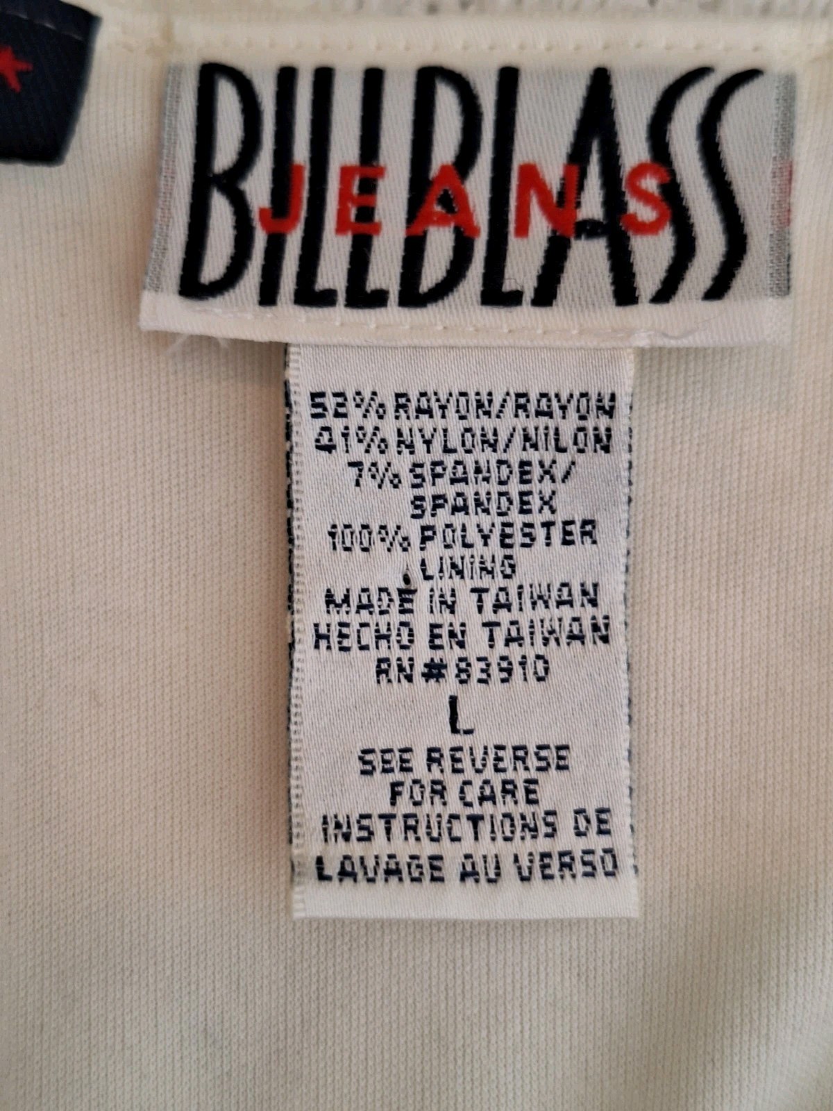 Vintage Bill Blass Ivory Stretch Lace Top /Slit Bell Sleeve/Fully Lined NWT