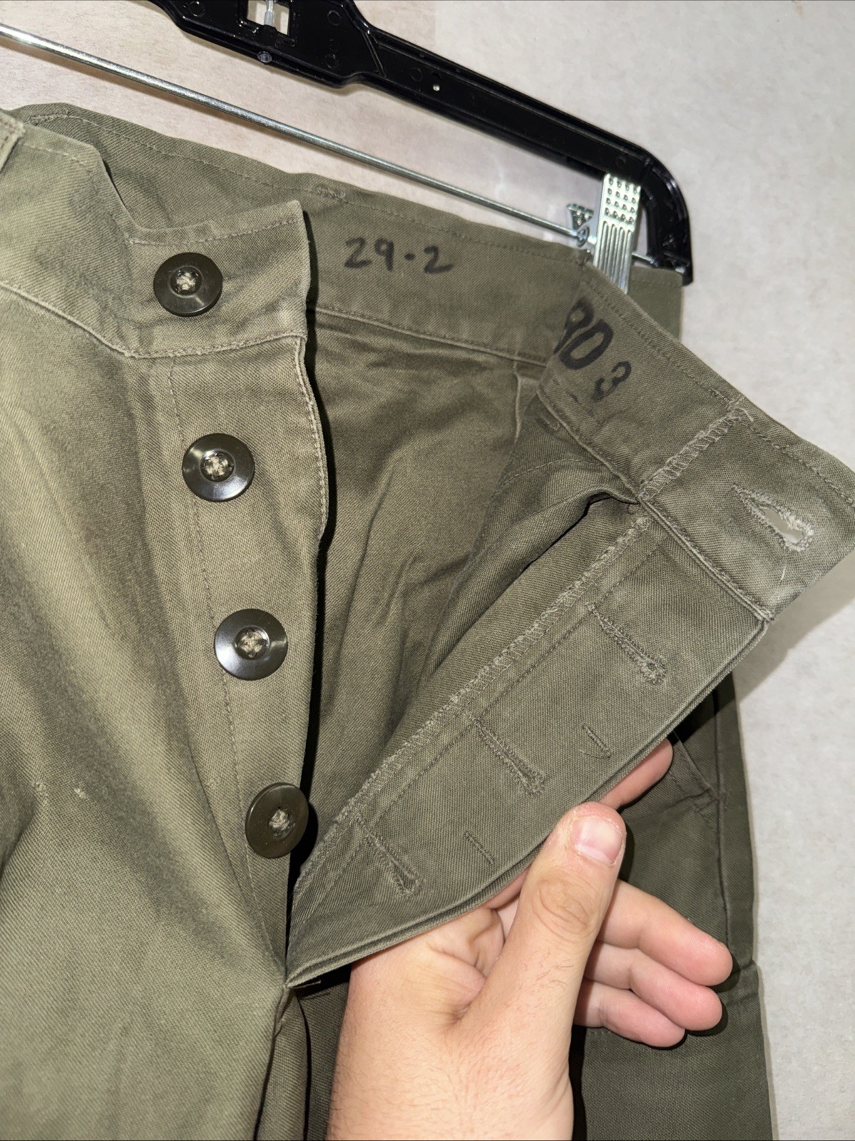 Dutch Military Field Pants Cargo Trousers Olive Green 29×32 Surplus 1984