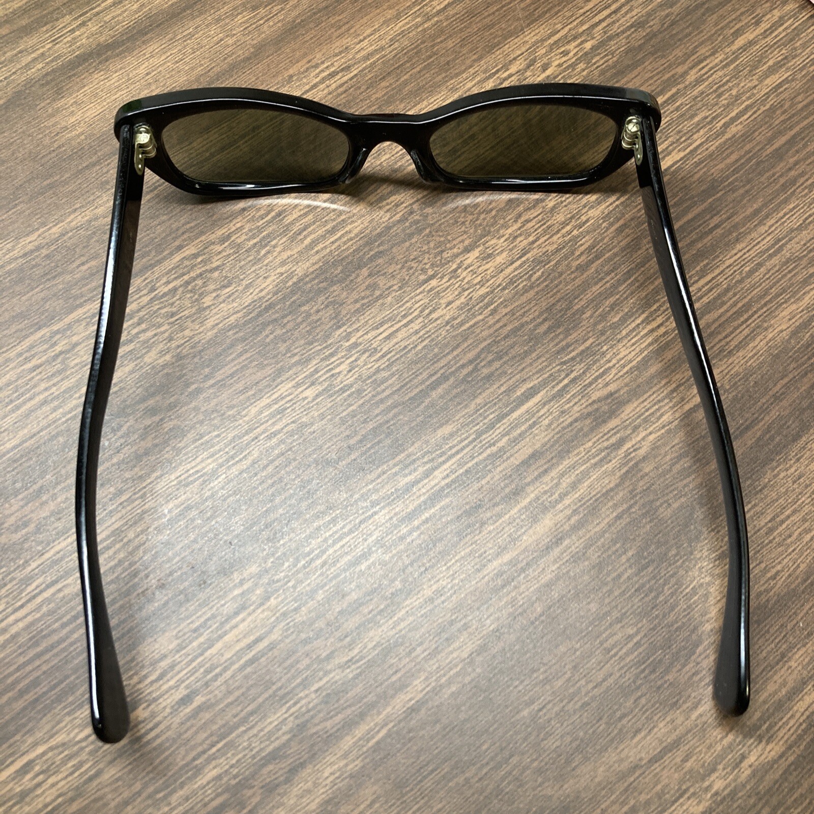 Vtg Christian frames Italy black eyeglasses 5-1/2″ 45-20 Rhinestones Cat Eye