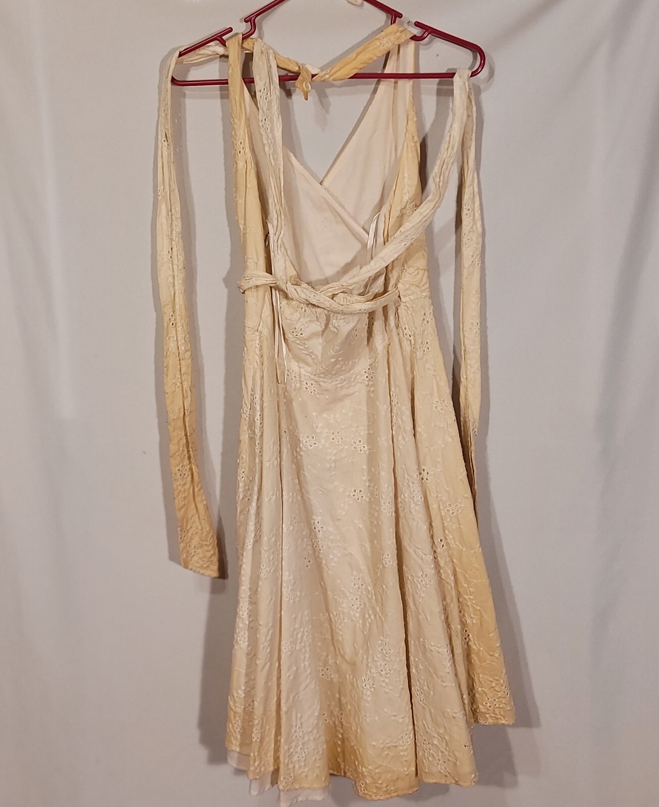 Vintage 90s Dress, White Lace, E-col-o-gie brand, Size 10