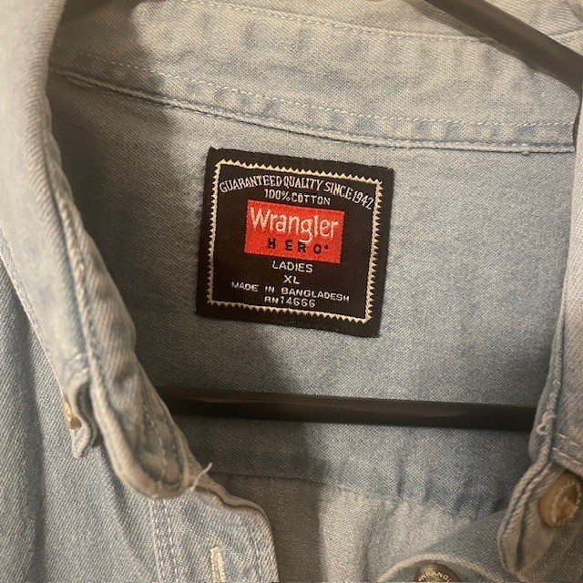 Vtg Women’s Denim Button Down Shirt with USPS Postal Logo XL