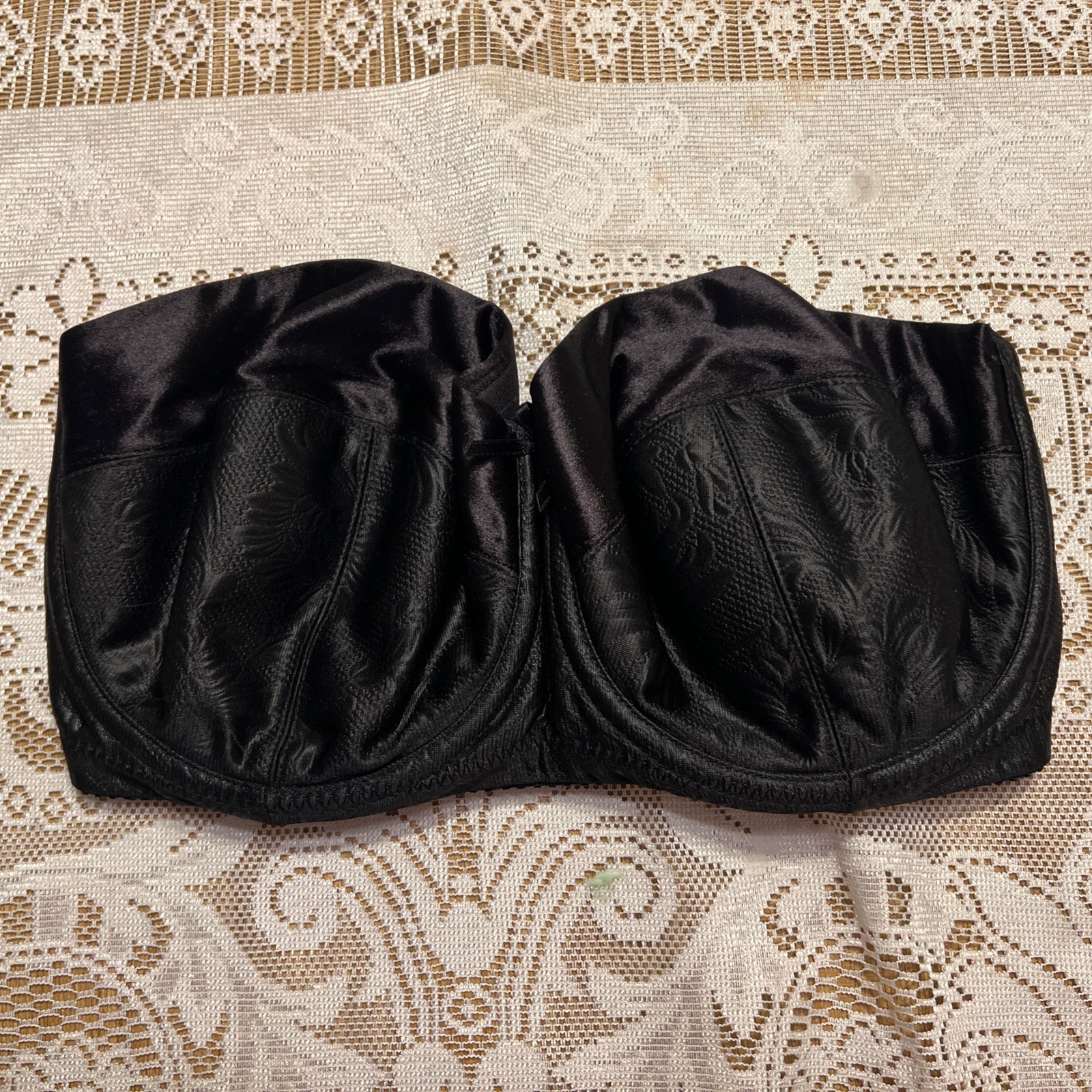 Vtg Bali Style: 3370 4 In 1 Strapless Bra Satin Padded Black 32DD No Straps