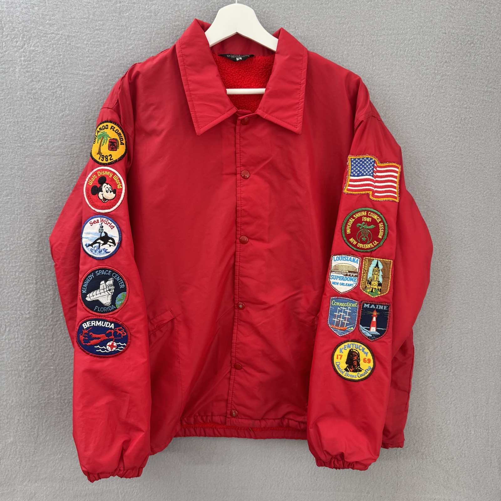 VTG Embroidered Pyramid Masonic Shriners Band Jacket Pla-Jac Chain Stitch XL