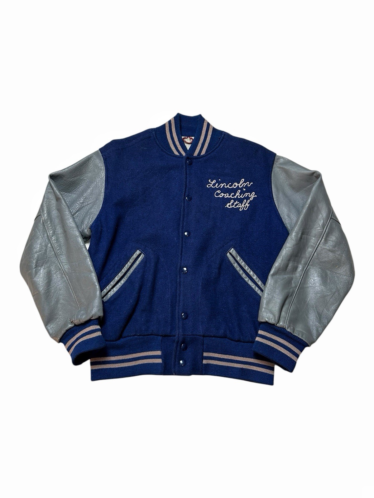 Vintage Sport King Varsity Letterman Jacket Sportwear Lincoln Coaching Staff