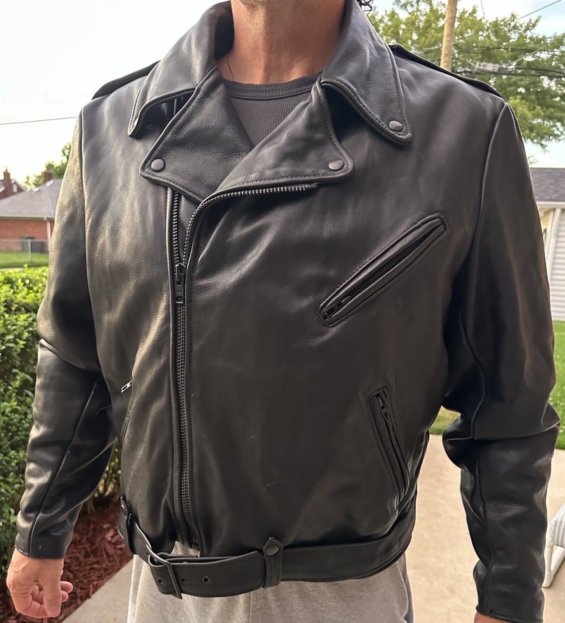 Brooks Motorcycle Jacket Biker Riding Sz 50 Men’s USA Vest Liner Leather Vintage