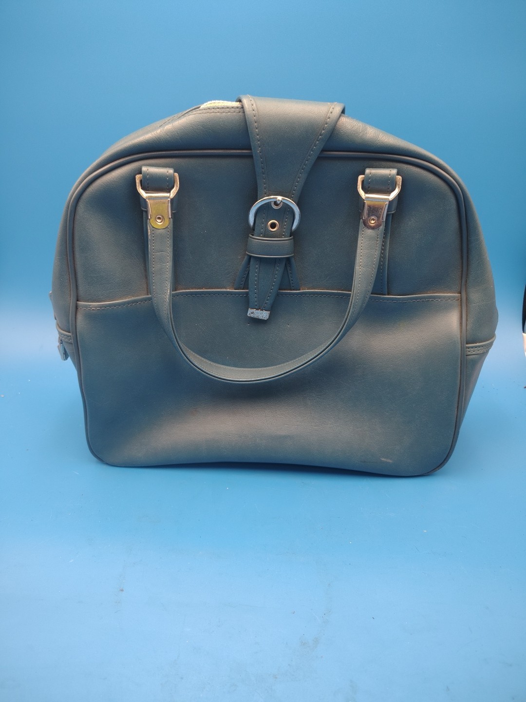 Vintage American Tourister Blue Escort Carry On Tote Overnight Luggage 1970s