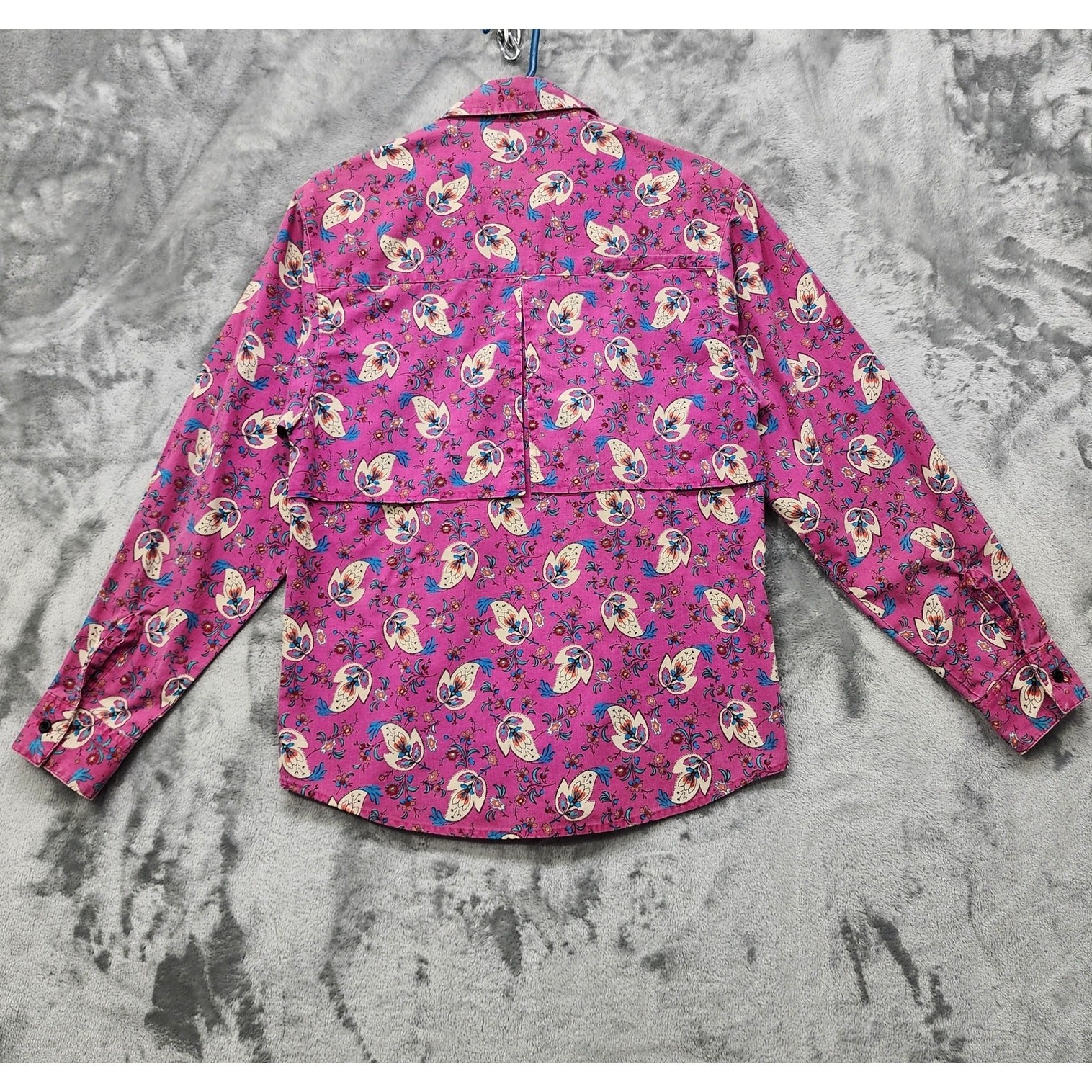 Vintage Frontier Series Top Womens S Pink Floral Long Sleeve Western Cowgirl