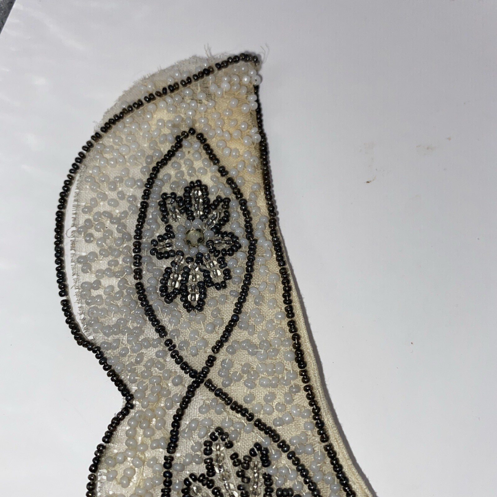 Vintage Seed Bead Hand Made Petticoat Collar Made in Belgium