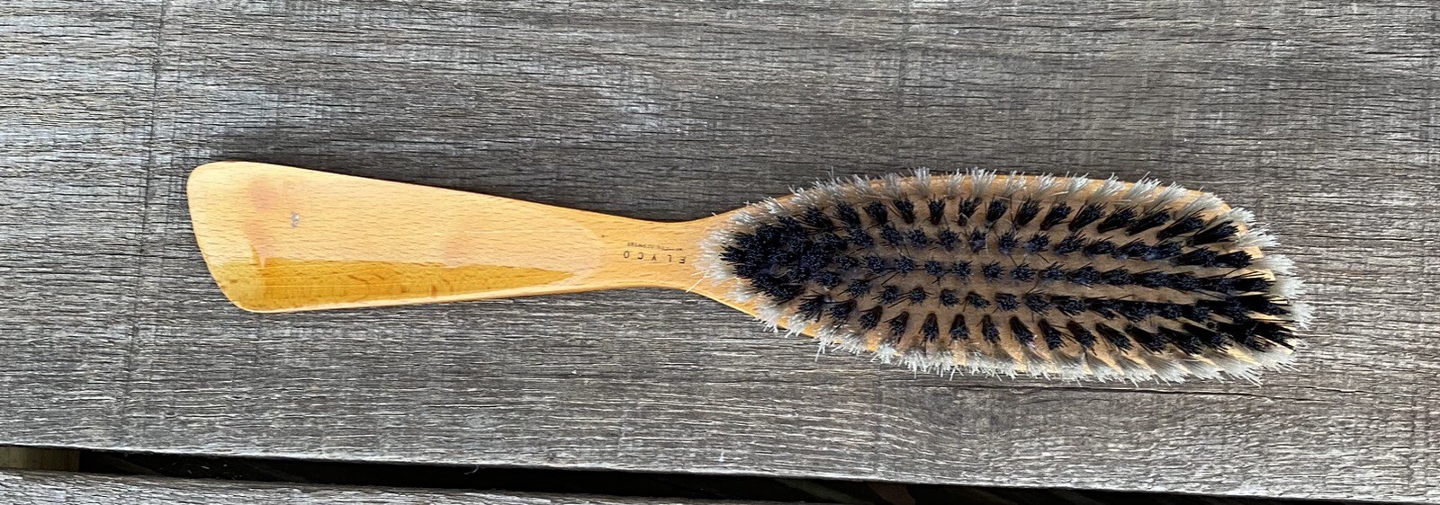 Vintage Elyco Shoe Horn & Brush Combo Made In West Germany Superior Wood 12-inch