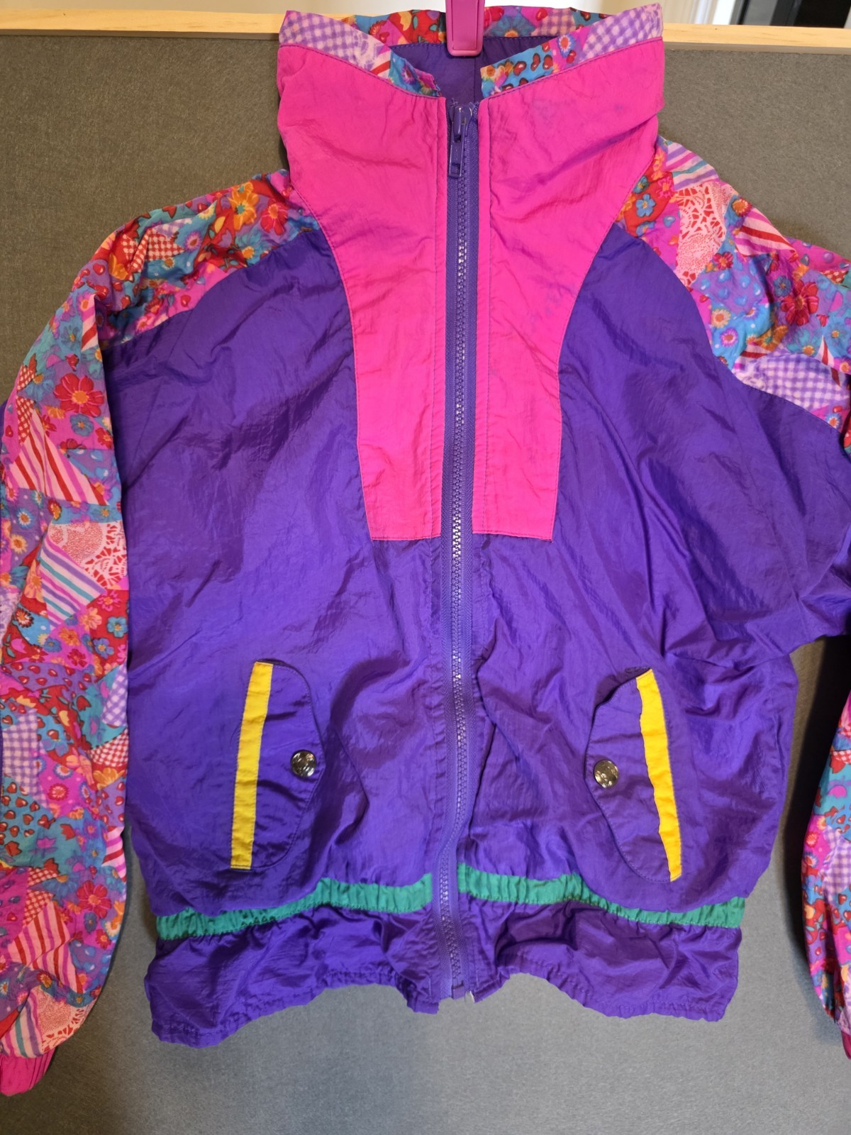 Weather Tamer Vintage 1980s Kids Jacket 7-8Y Purple, Pink, Teal