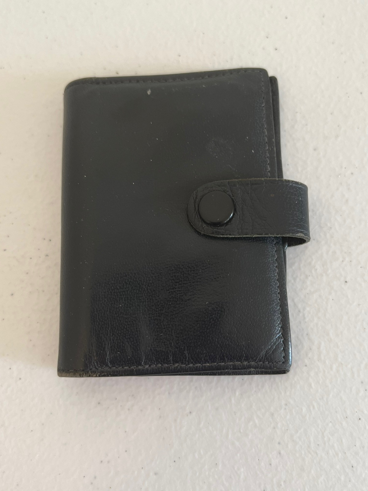 Edward Harvey Brown Kidskin Leather Bifold ID Card License Snap Closure Wallet