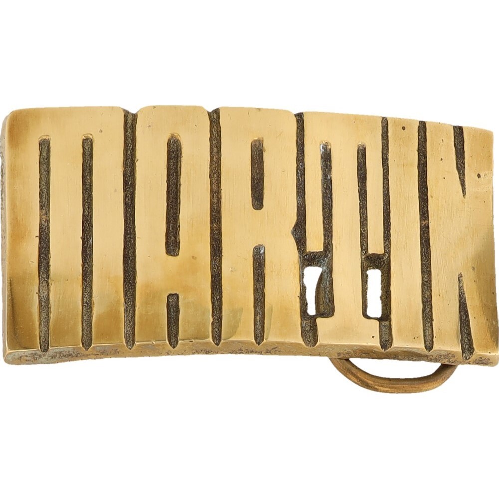 New Brass Martin Marty Mart Martie Name Tag Hippie 1970s NOS Vintage Belt Buckle