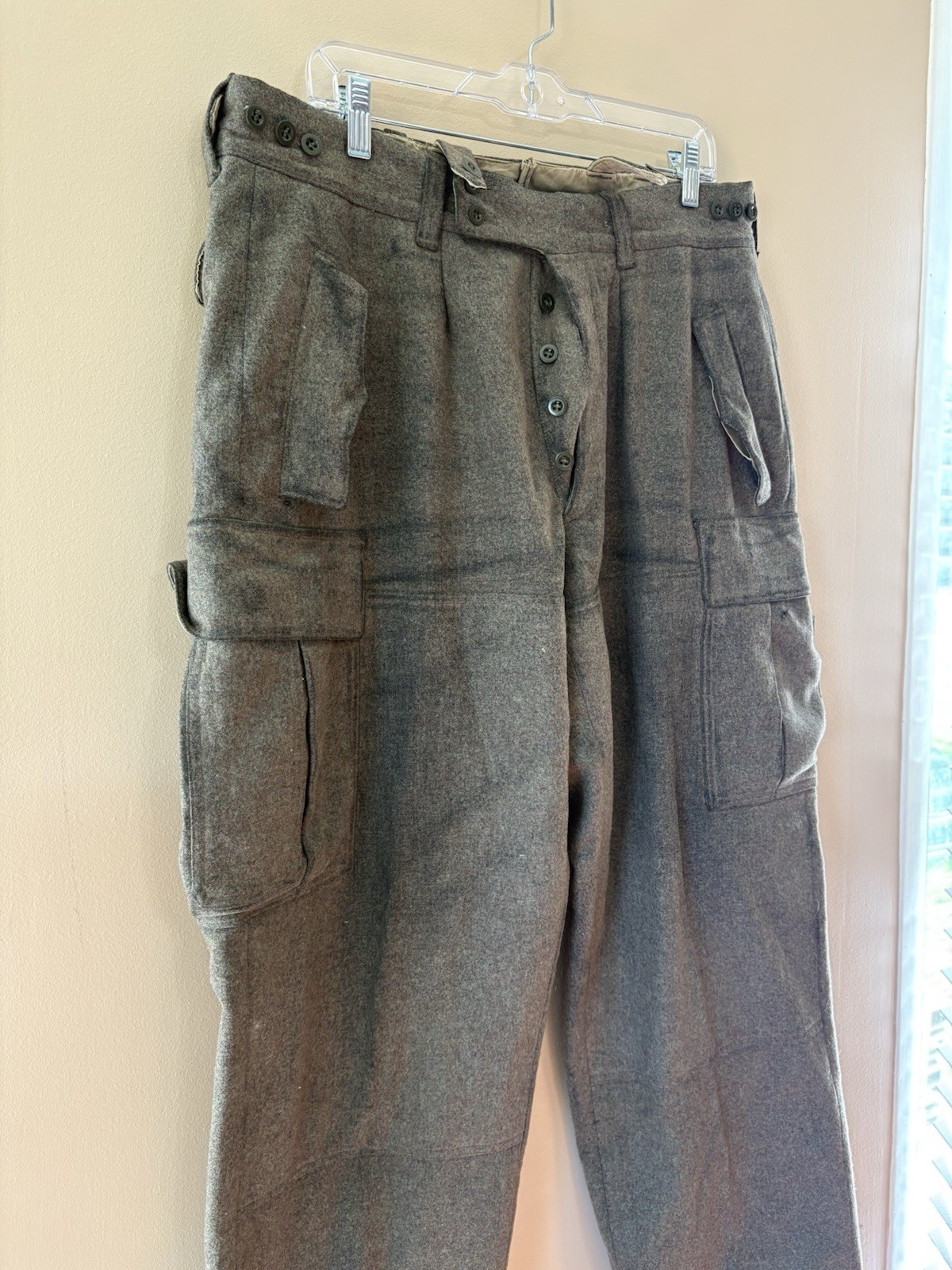 1960s Wool Cargos Pants Niemann And Co Military Heavy Field Size 34 Vintage