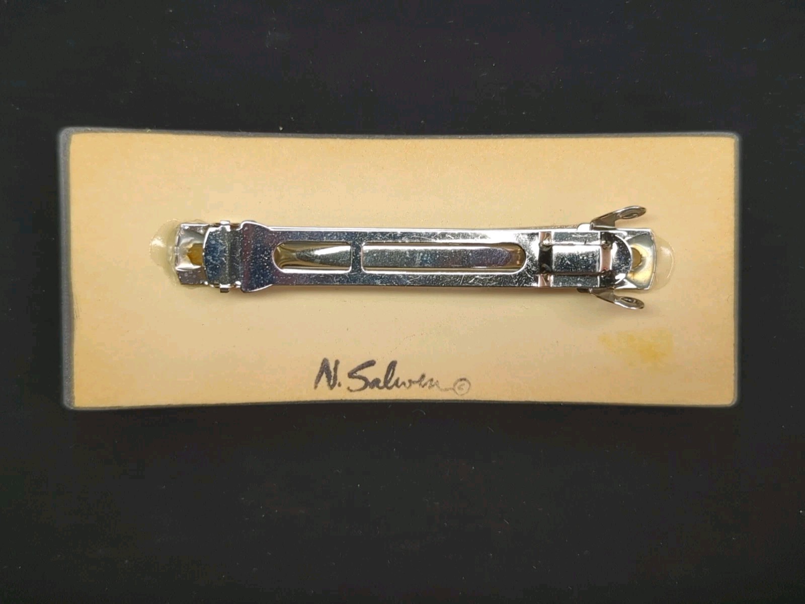 N. Salwen Signed Bright color 3” Across Hair Barrett