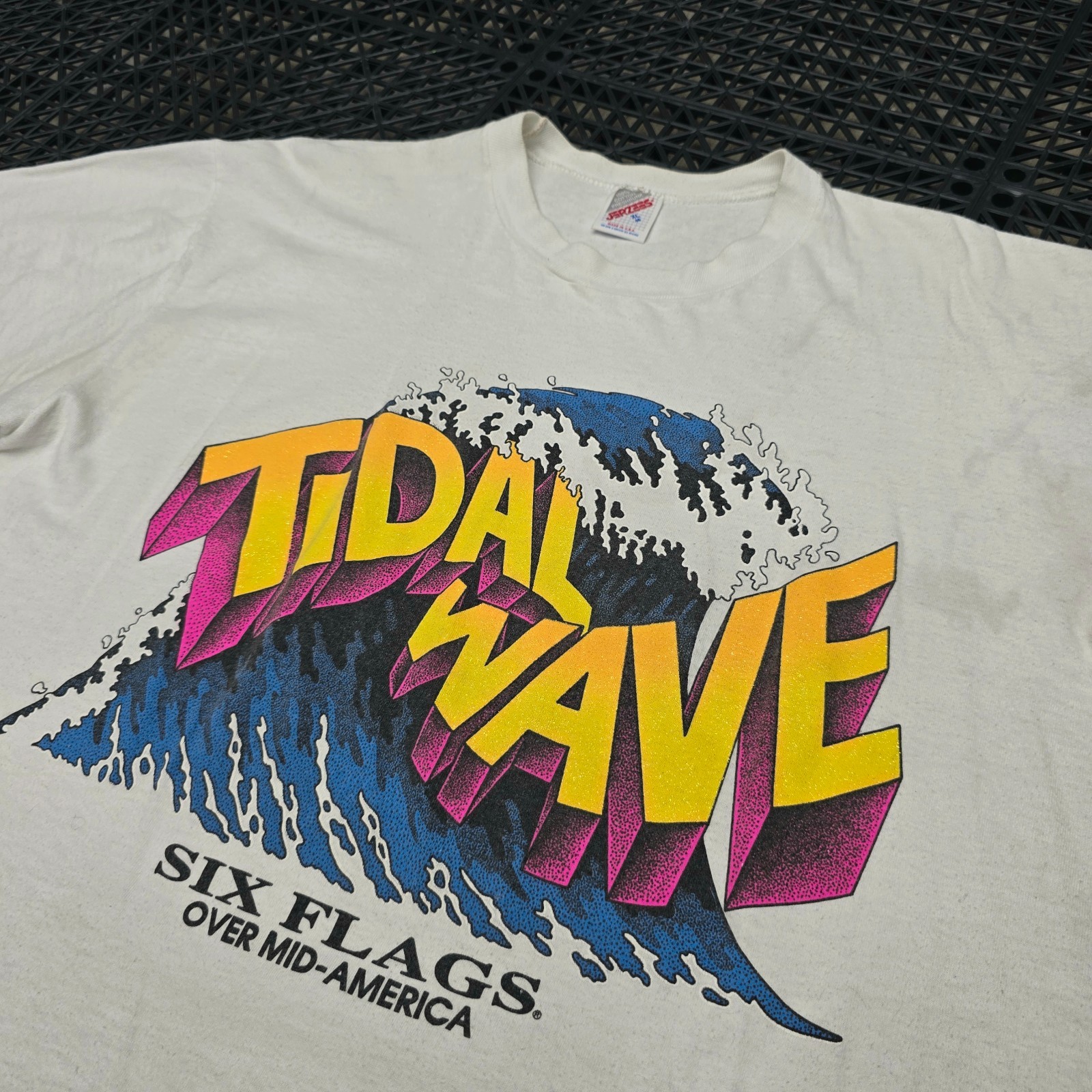 Vintage 90s Six Flags Over Mid America Shirt Tidal Wave Ride XL St Louis MO