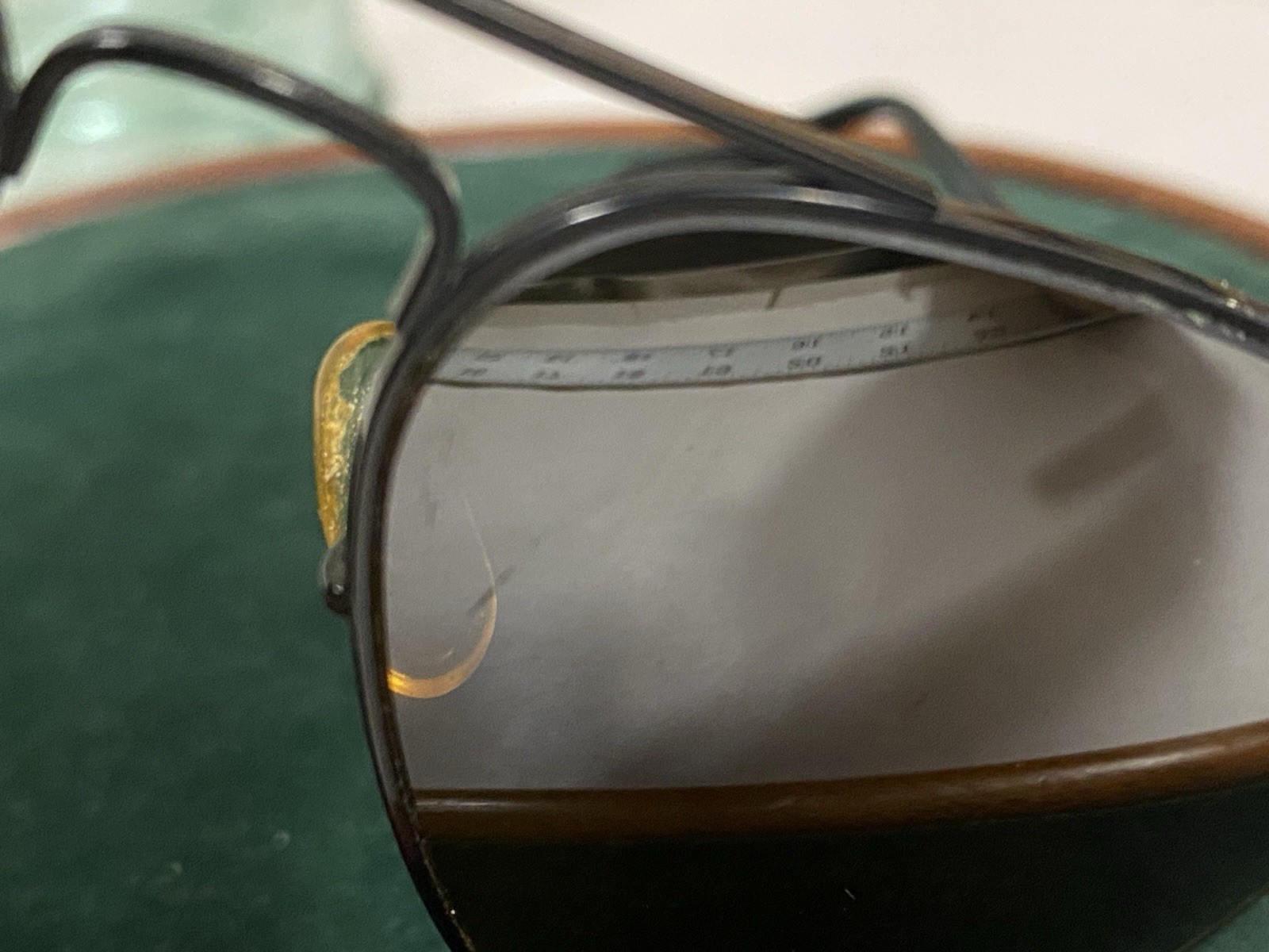 Vintage Bausch Lomb Ray Ban Aviator Driving Mirror Black Frame Sunglasses