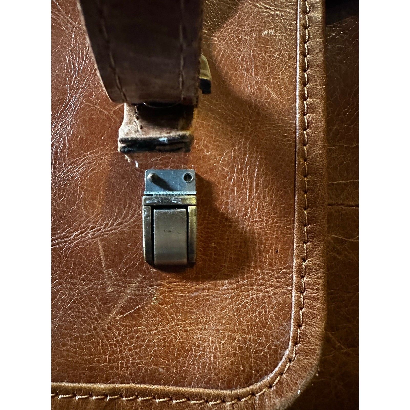 Vintage Brown Leather Satchel, Briefcase, Diaper Bag, Multi Purpose Shoulder Bag