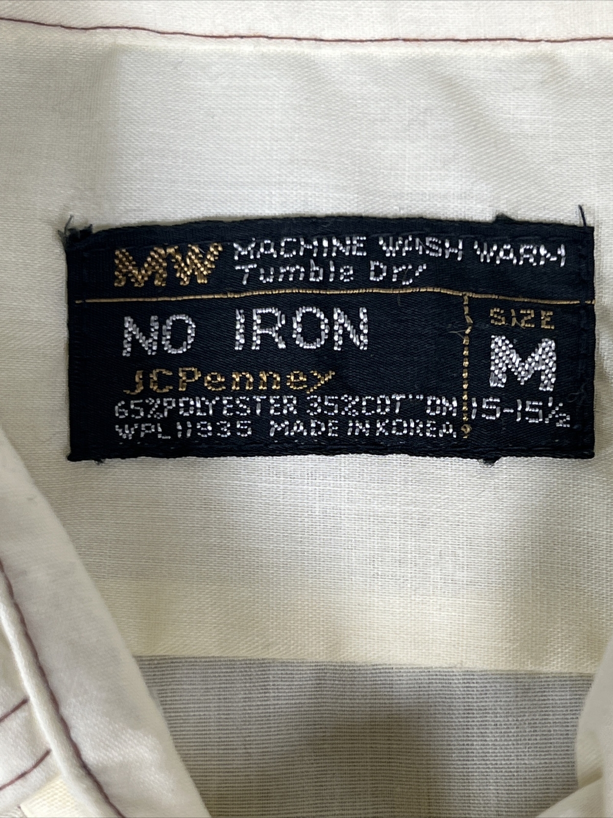 Vintage JCPenny 70’s Pale Yellow Polyester Shirt Size M Medium 15-15 1/2 *READ*