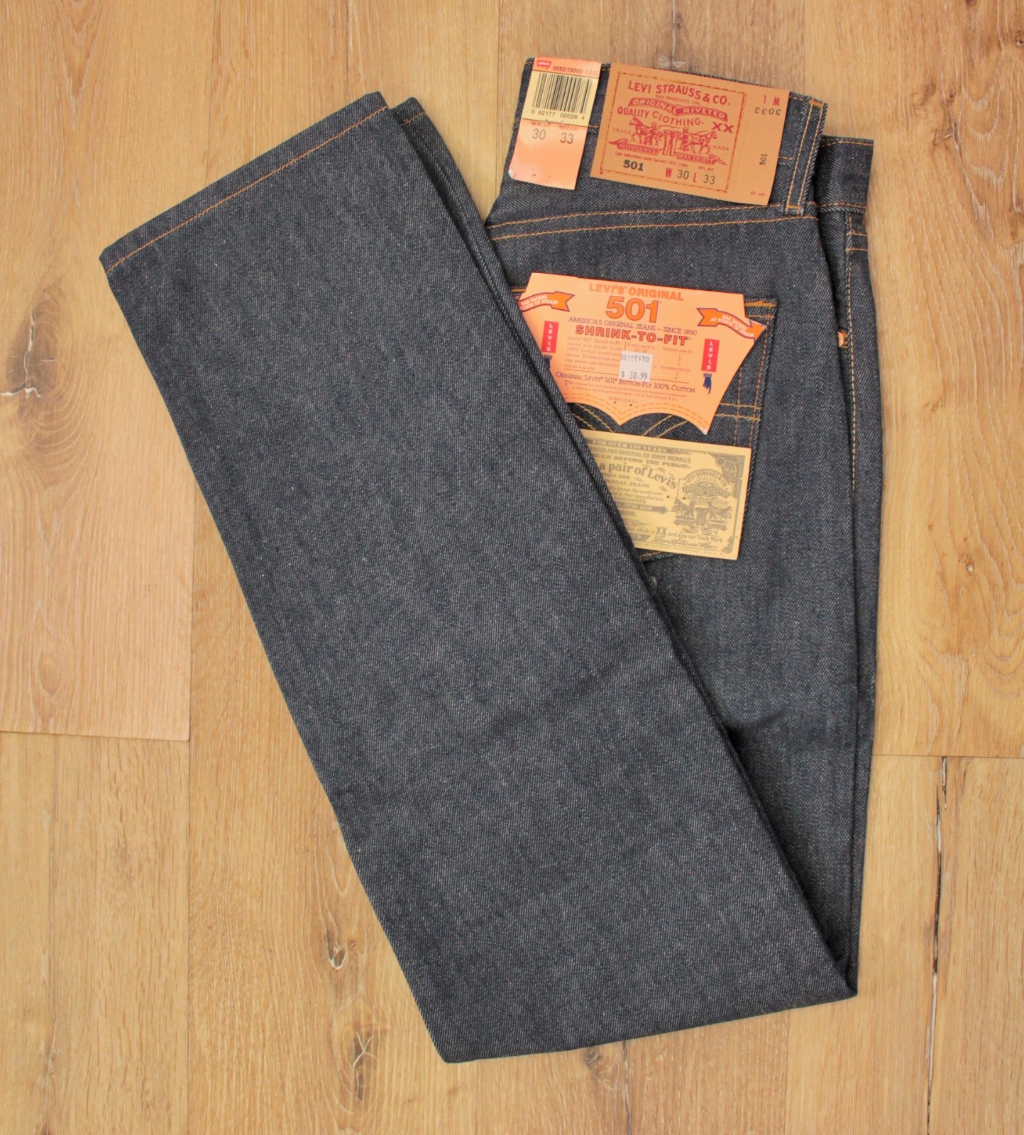Men’s VTG NOS Levi’s 501 Button Fly Jeans Sz 30×33 Y2K Button Fly