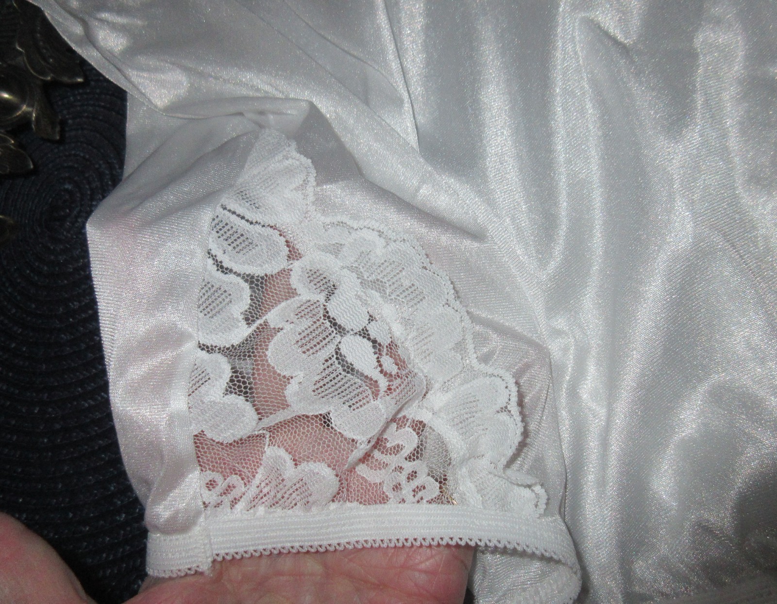 vtg NOS VANITY FAIR STAR WHITE SISSY hi waist GRANNY LACE leg panties sz S/5